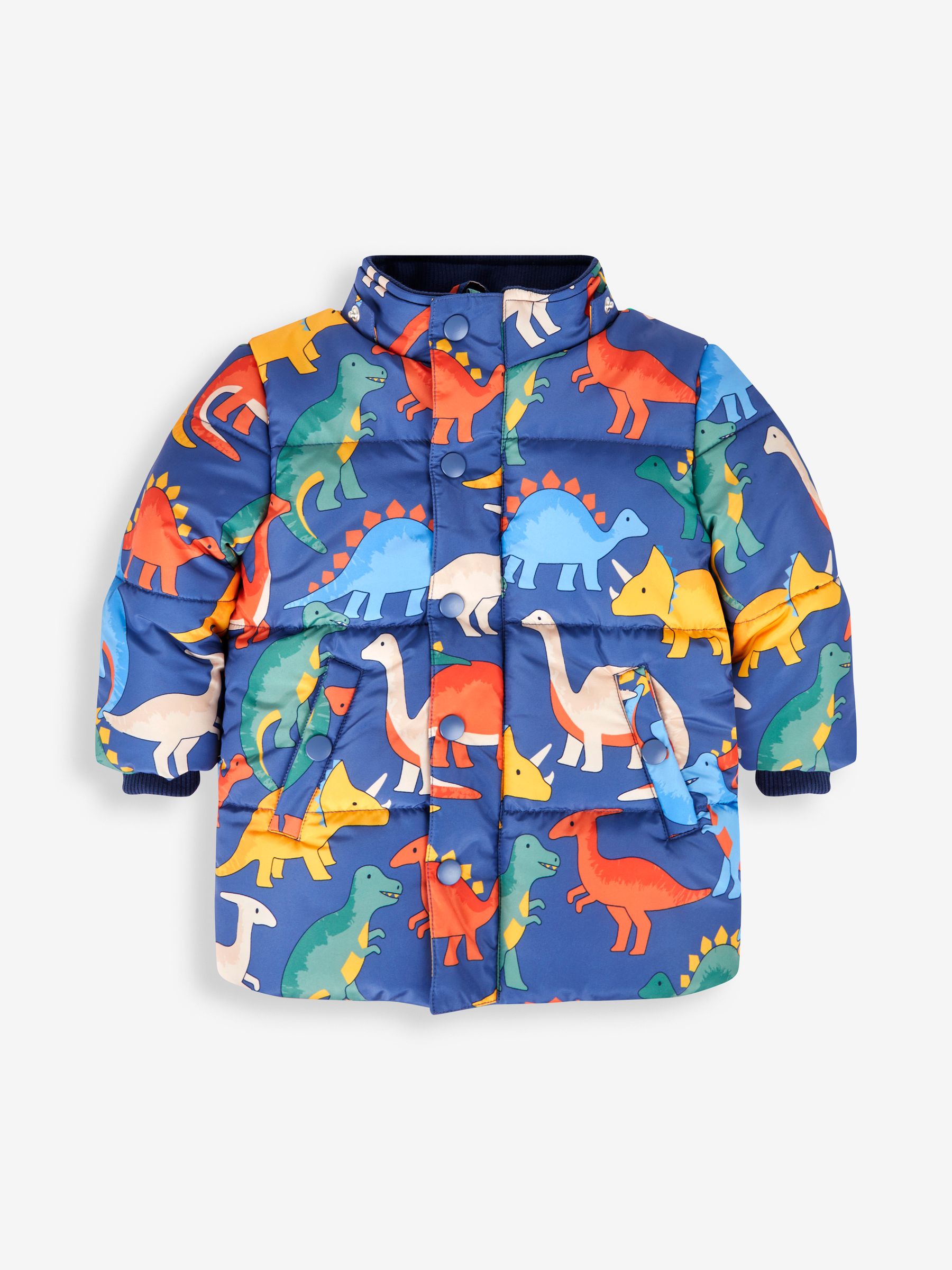 Denim Blue Dinosaur Character Puffer Jacket - Image 7 of 8