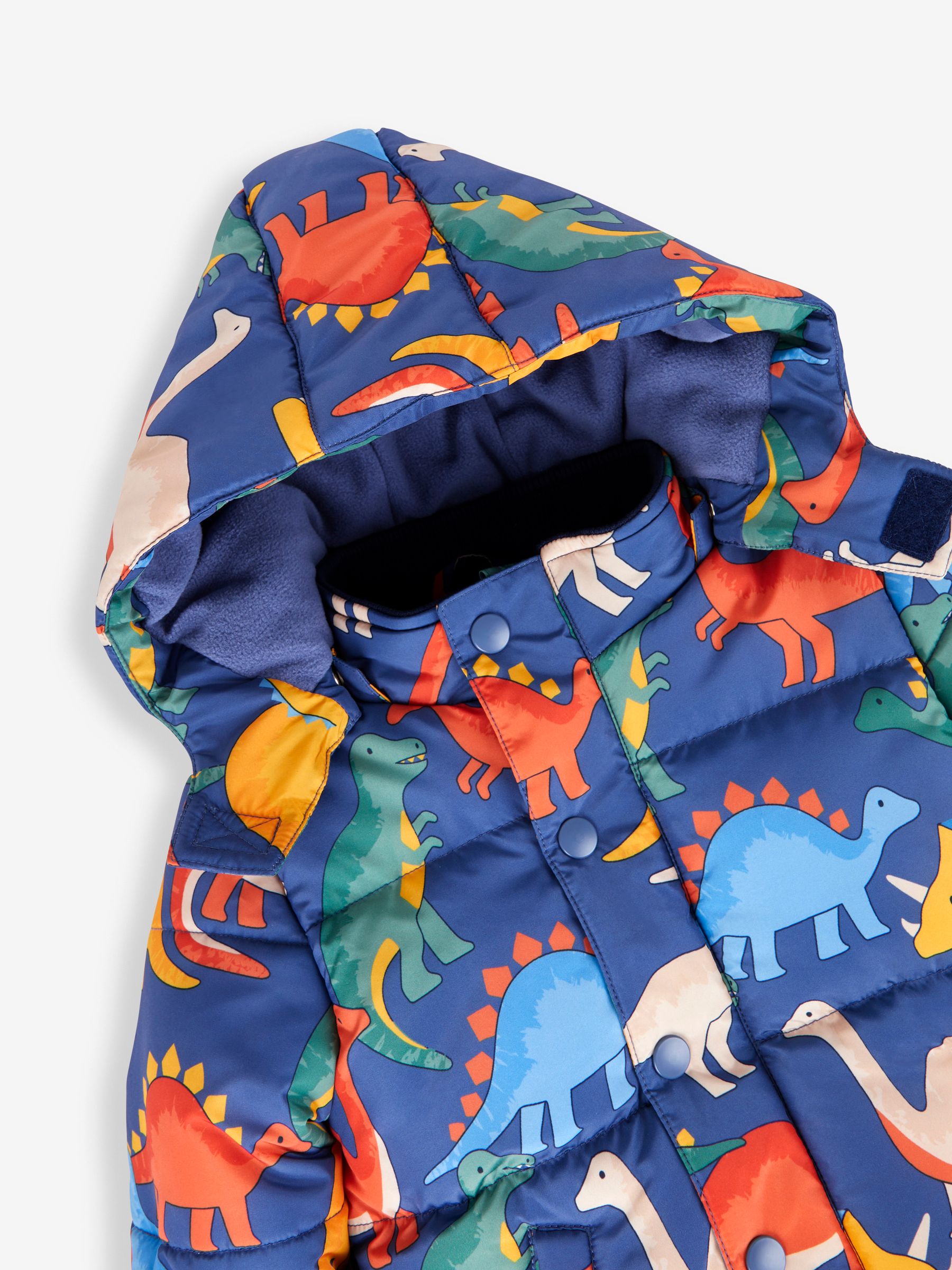 Denim Blue Dinosaur Character Puffer Jacket - Image 8 of 8