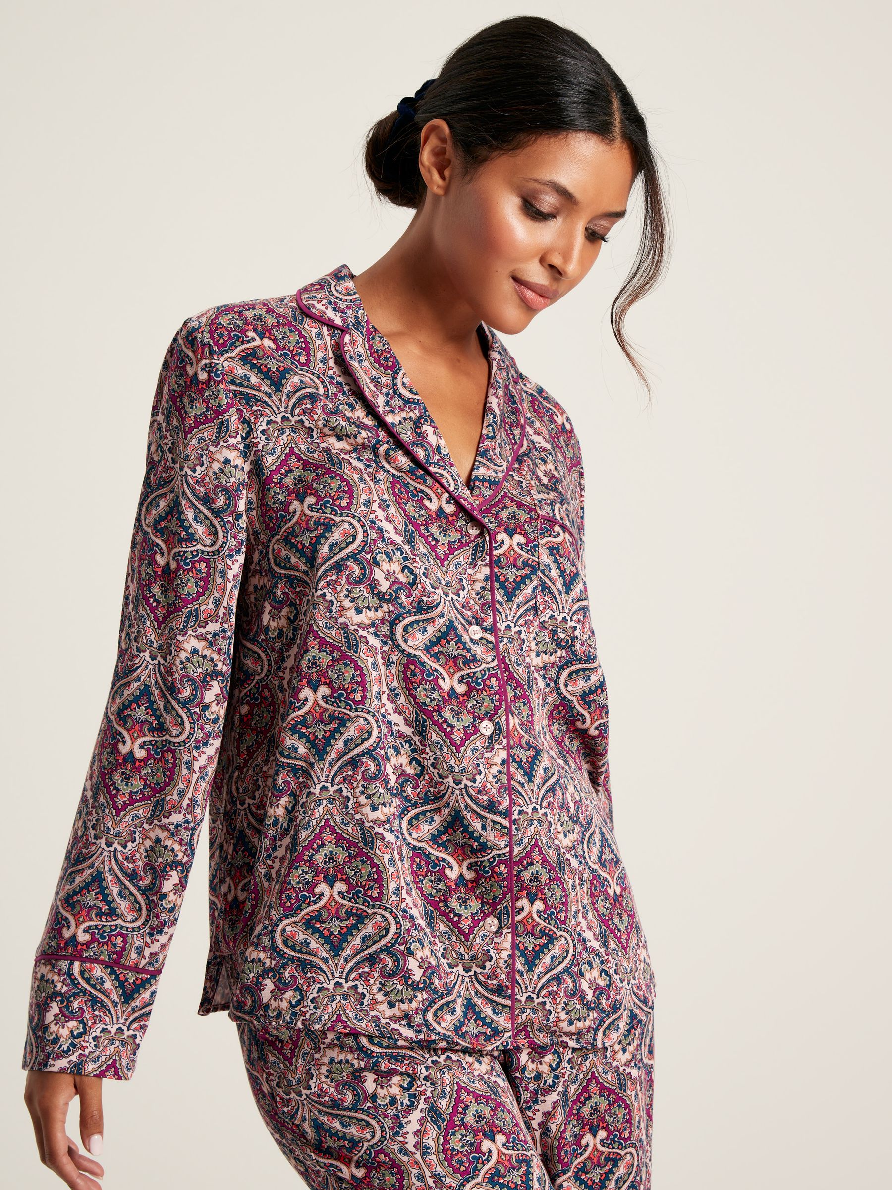 Alma Dark Pink Paisley Pyjama Set - Image 3 of 6