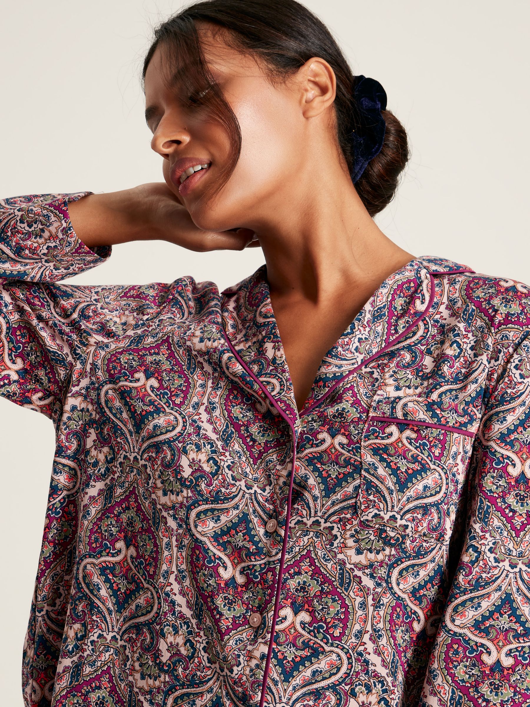 Alma Dark Pink Paisley Pyjama Set - Image 4 of 6