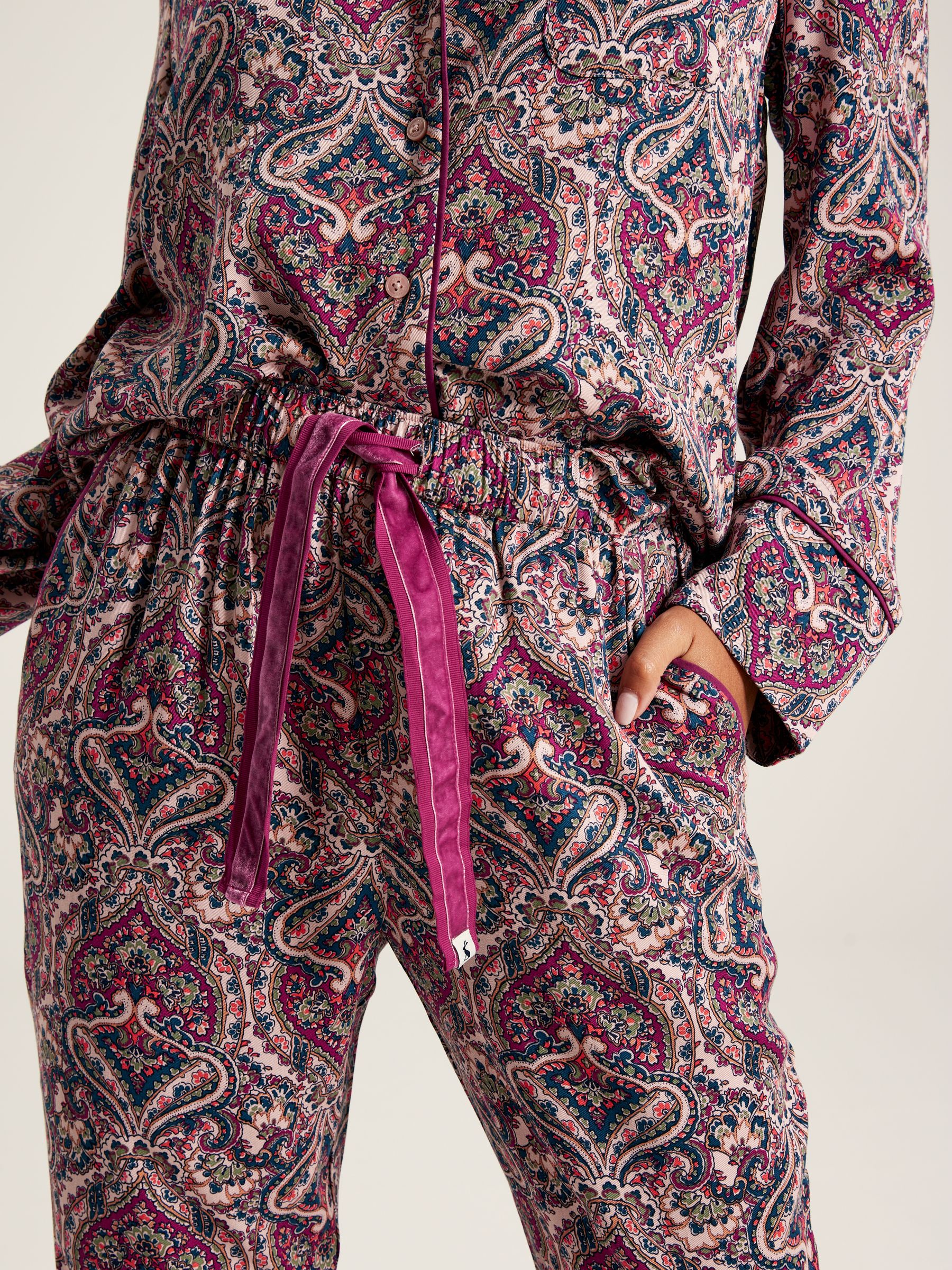 Alma Dark Pink Paisley Pyjama Set - Image 5 of 6