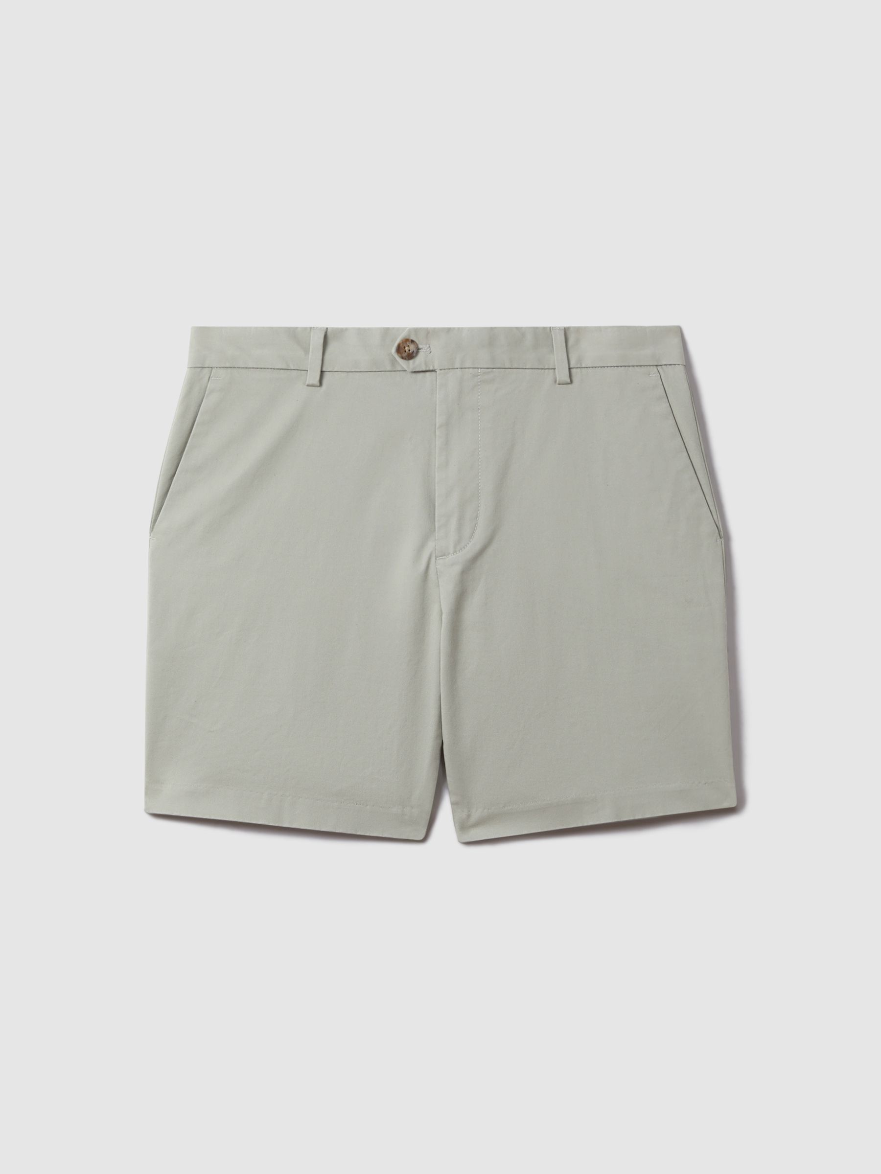 Modern Fit Cotton Blend Chino Shorts in Soft Sage - Image 2 of 5