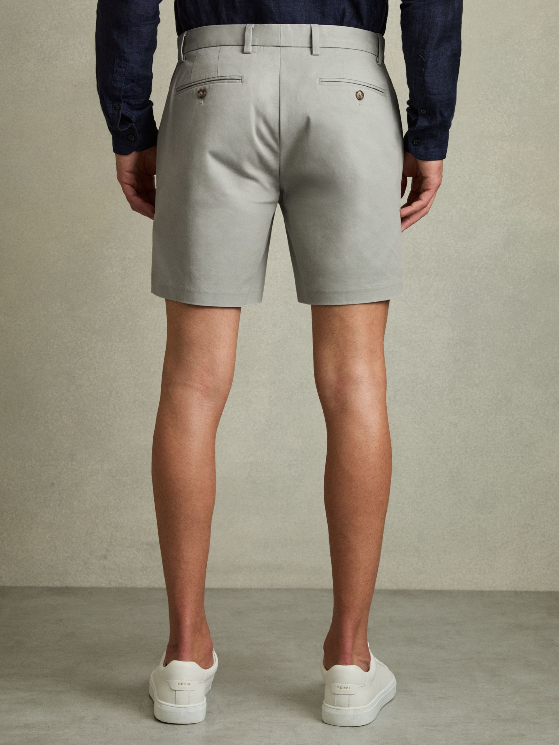 Modern Fit Cotton Blend Chino Shorts in Soft Sage - Image 5 of 5