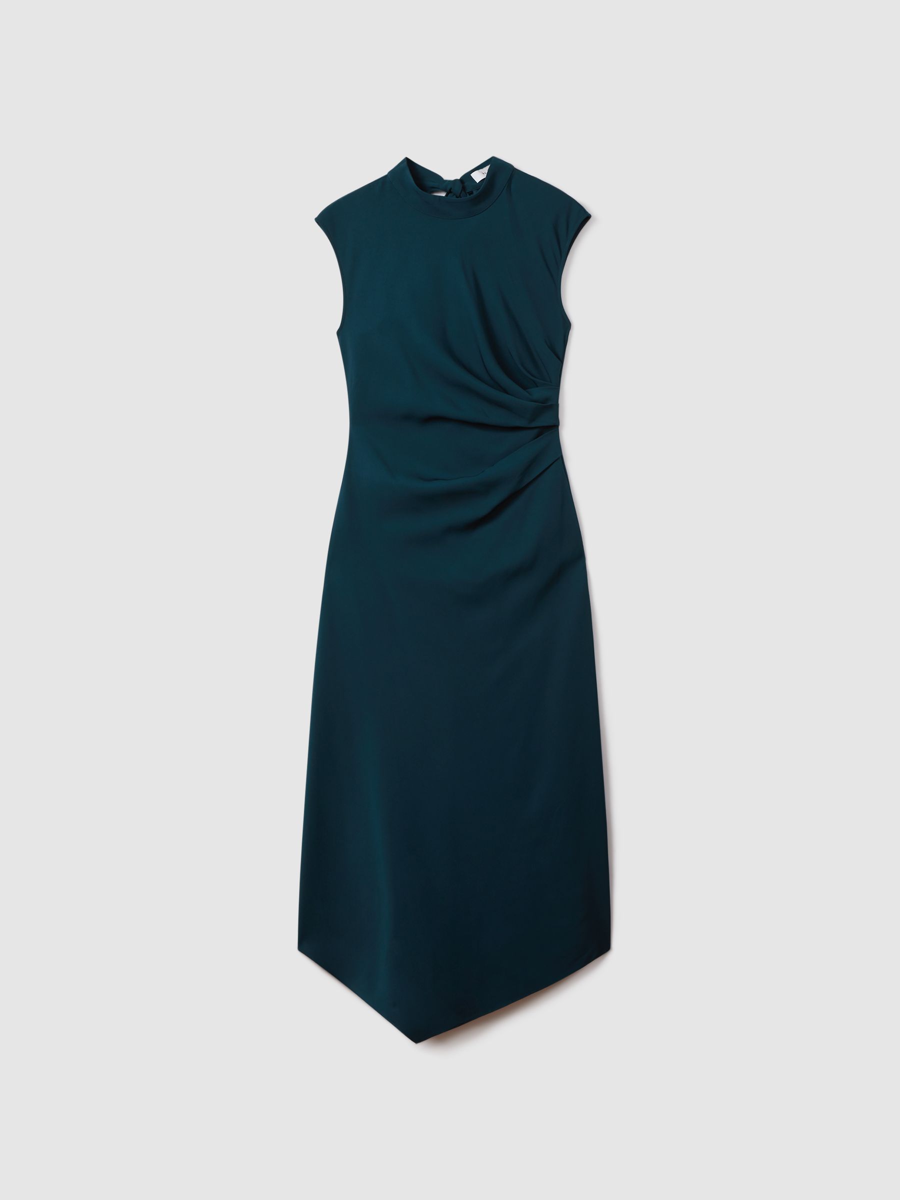 Ruched Midi Dress in Teal - Image 2 of 6