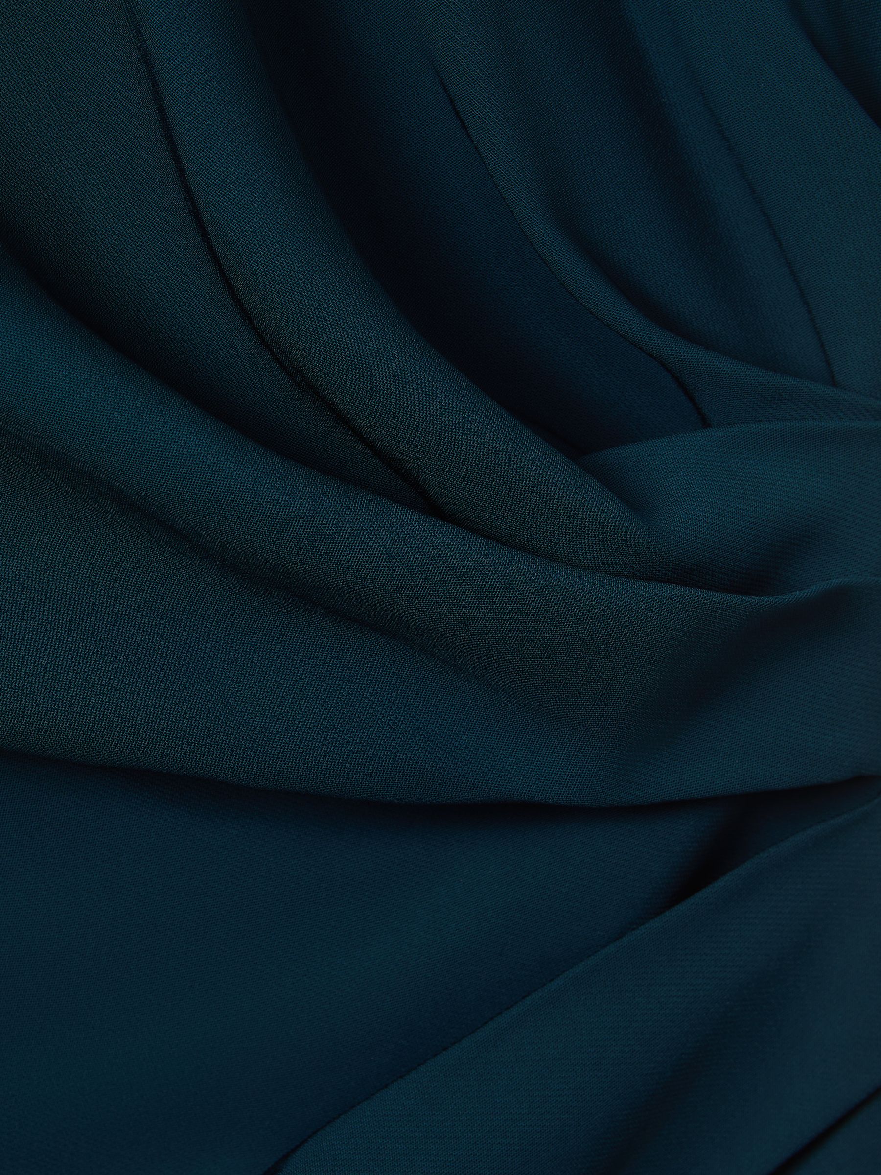 Ruched Midi Dress in Teal - Image 6 of 6