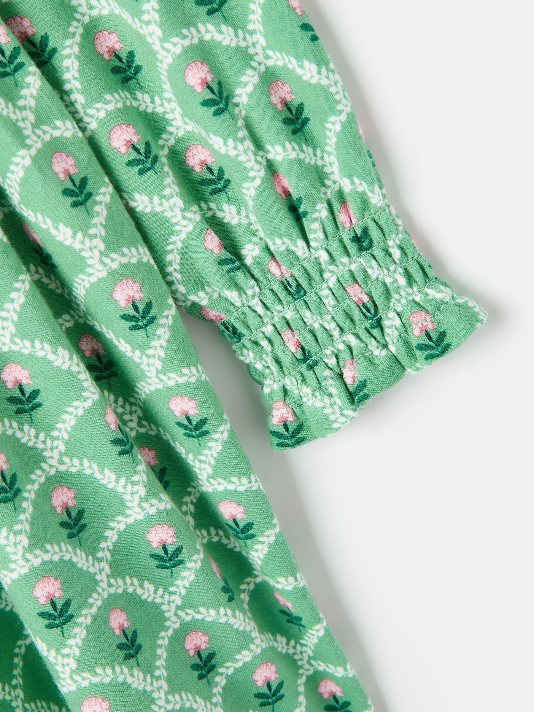 Gracie Green Long Sleeve Shirred Dress - Image 10 of 11