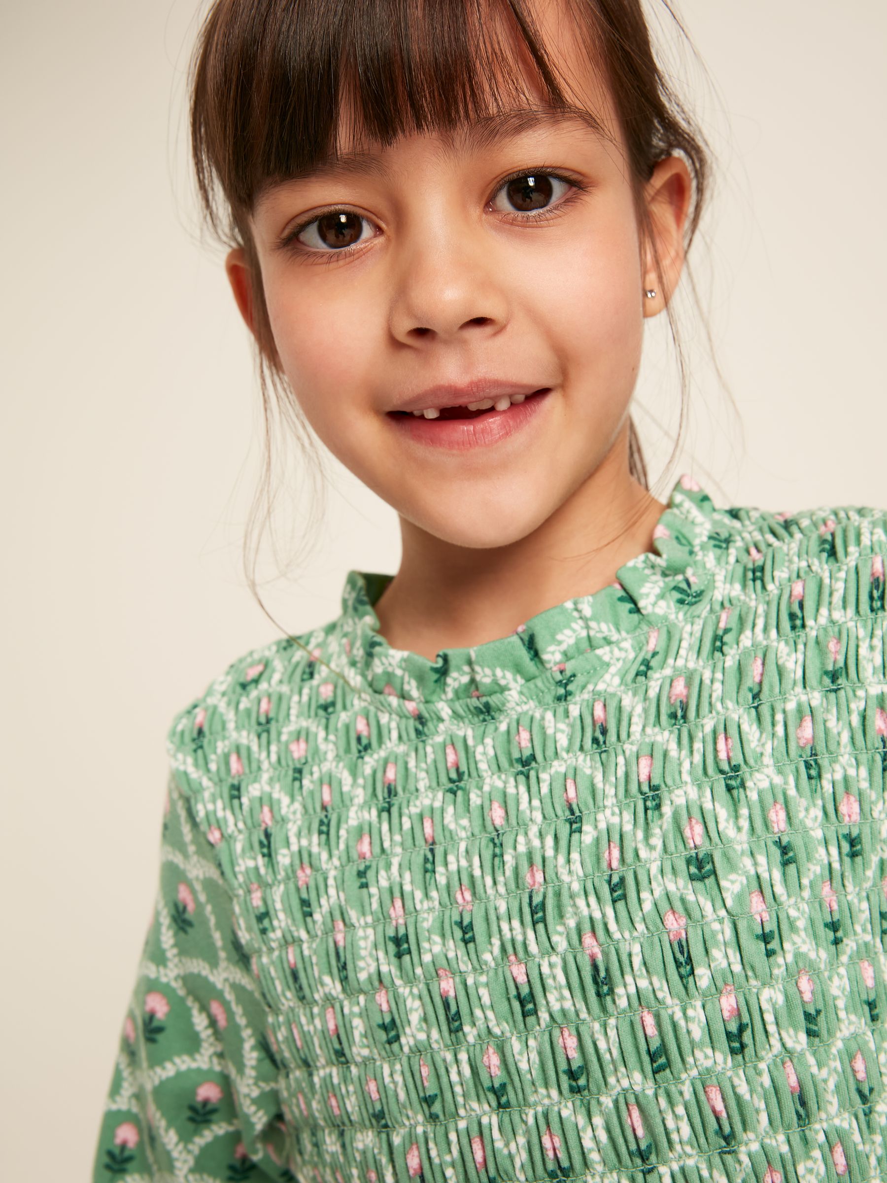Gracie Green Long Sleeve Shirred Dress - Image 6 of 11