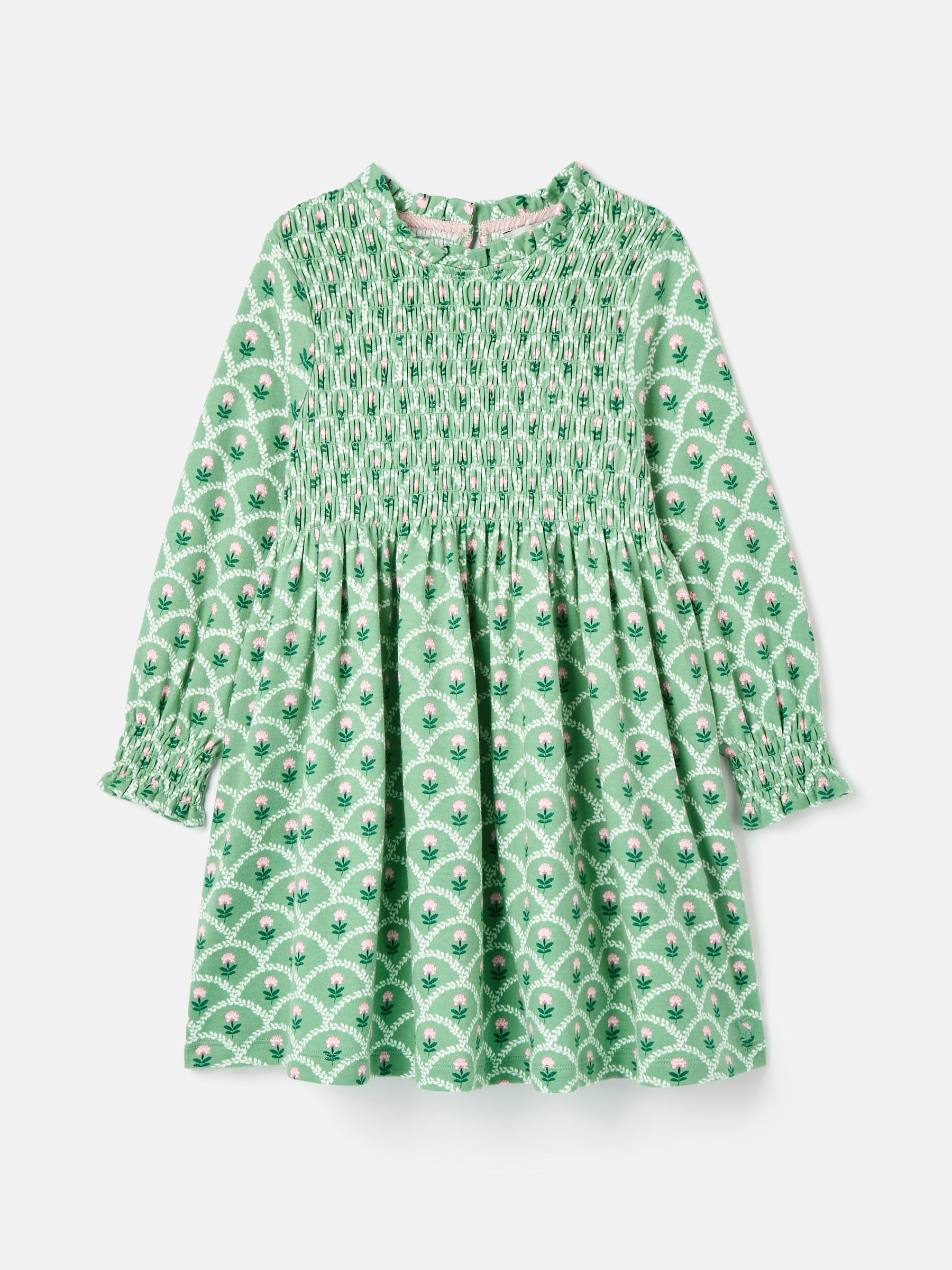 Gracie Green Long Sleeve Shirred Dress - Image 7 of 11