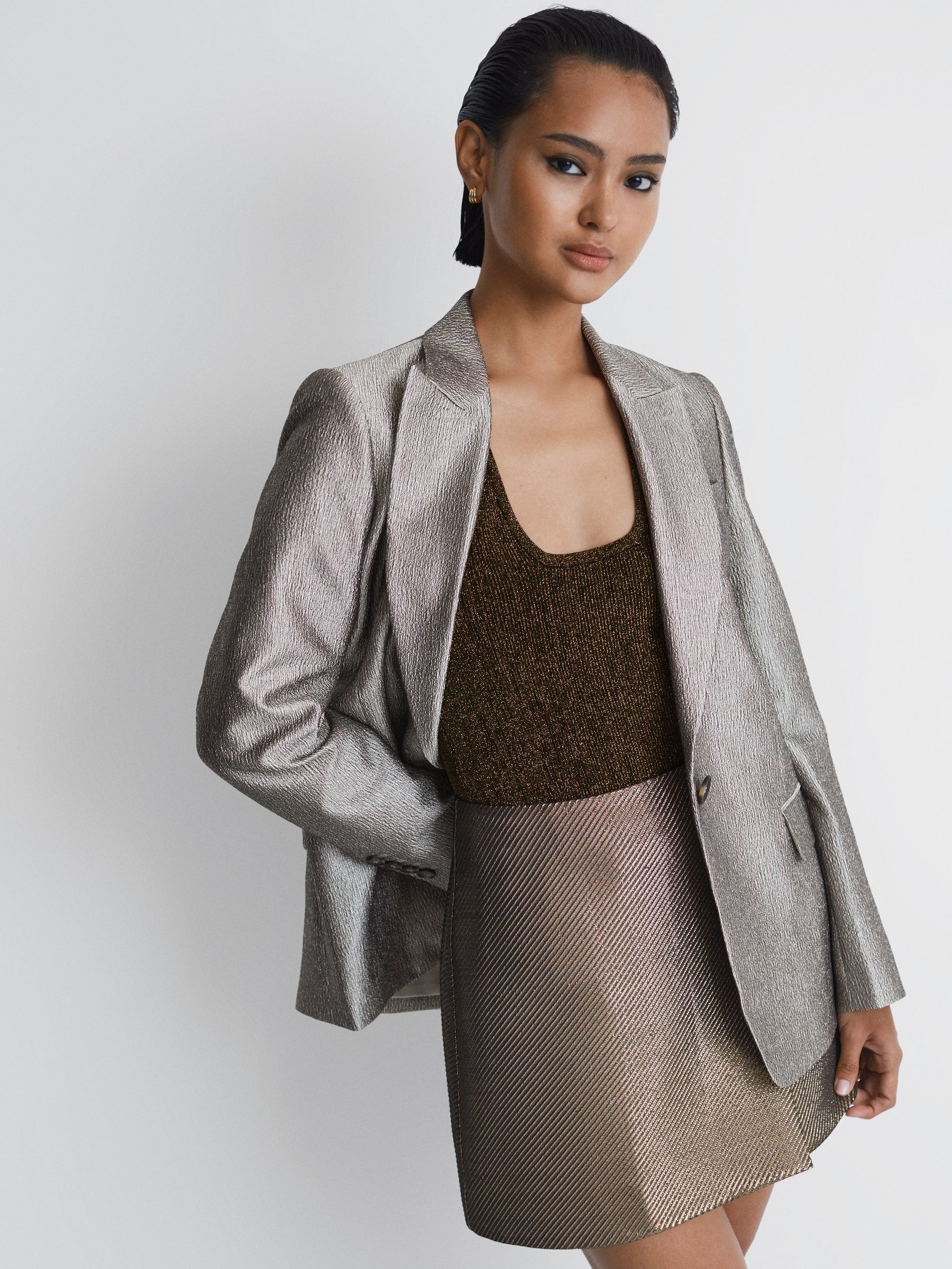 Metallic Racerback Vest in Bronze - Image 4 of 6