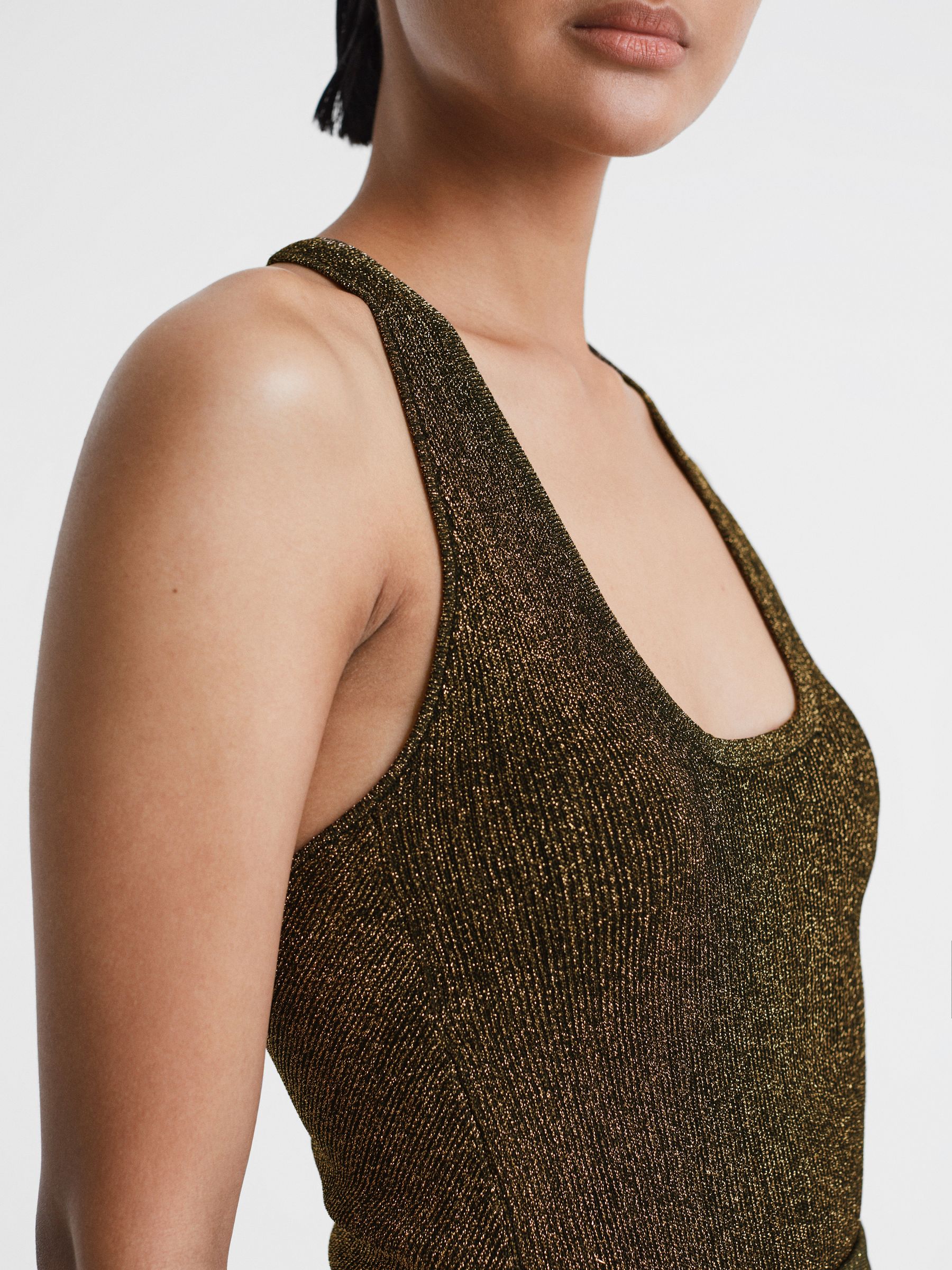 Metallic Racerback Vest in Bronze - Image 6 of 6