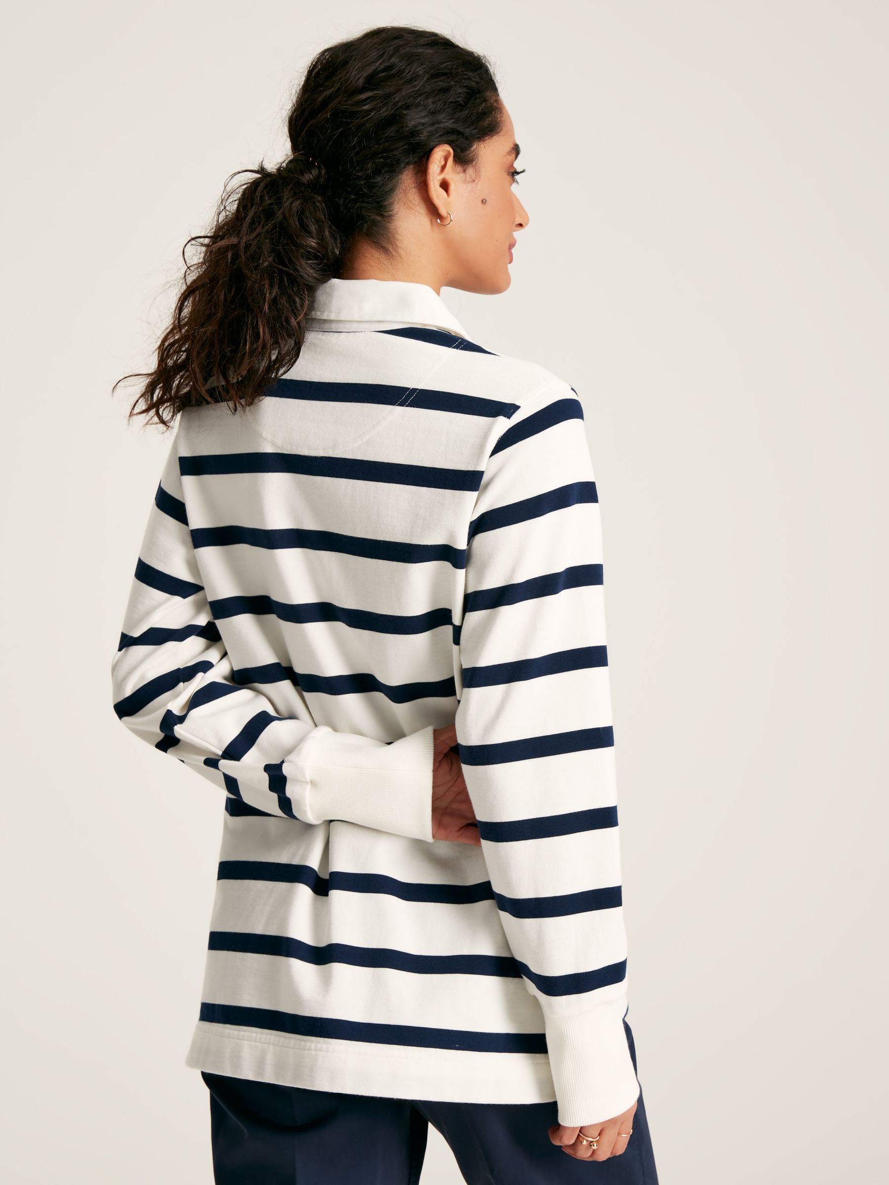 Sammie Cream/Navy Striped Heavyweight Cotton Rugby Shirt - Image 2 of 7