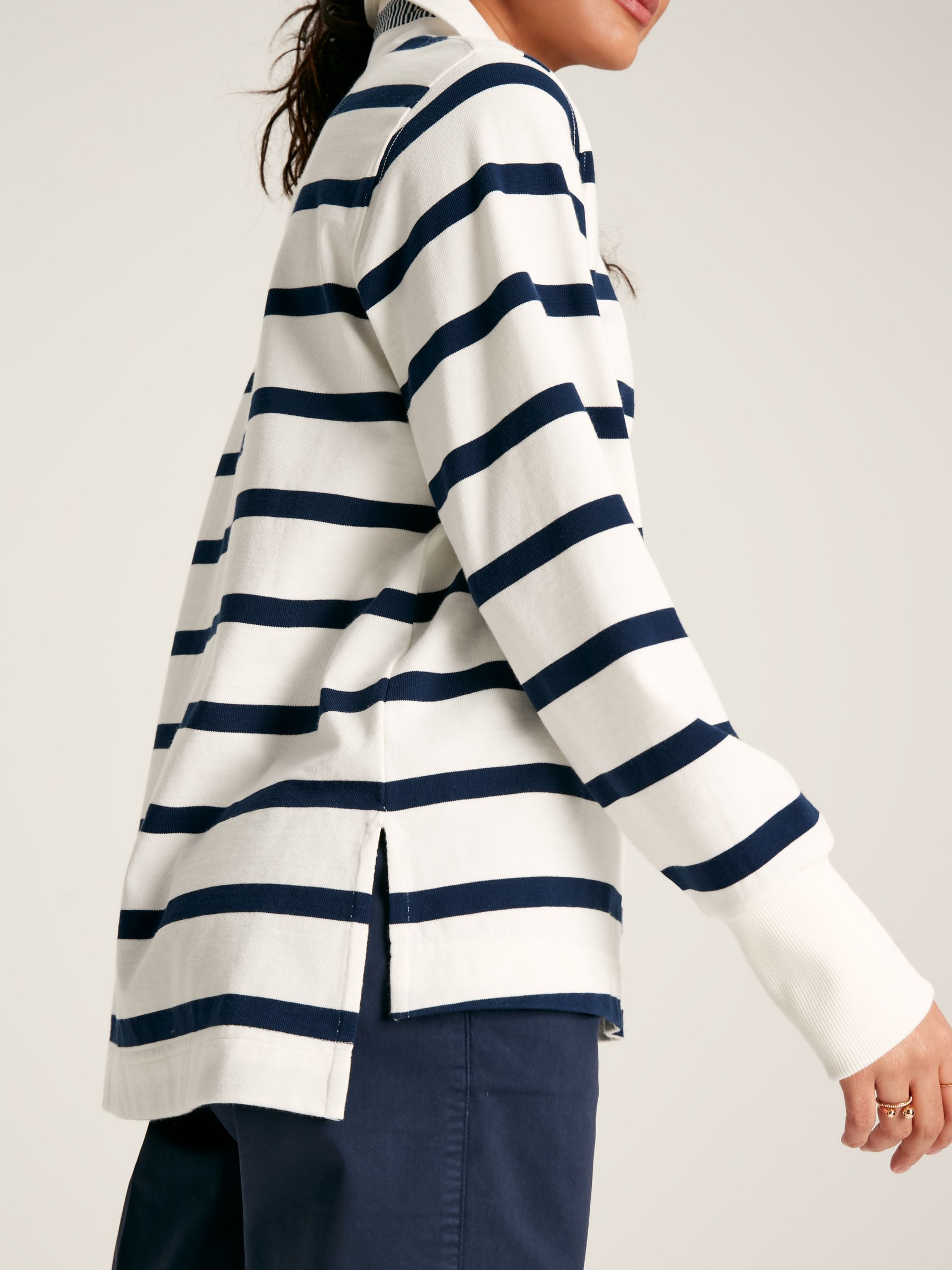 Sammie Cream/Navy Striped Heavyweight Cotton Rugby Shirt - Image 4 of 7