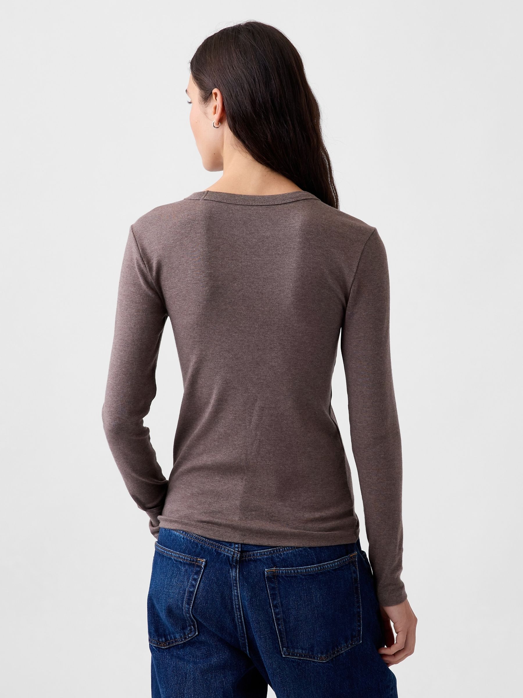 Cool Brown Modern Long Sleeve T-Shirt - Image 2 of 4