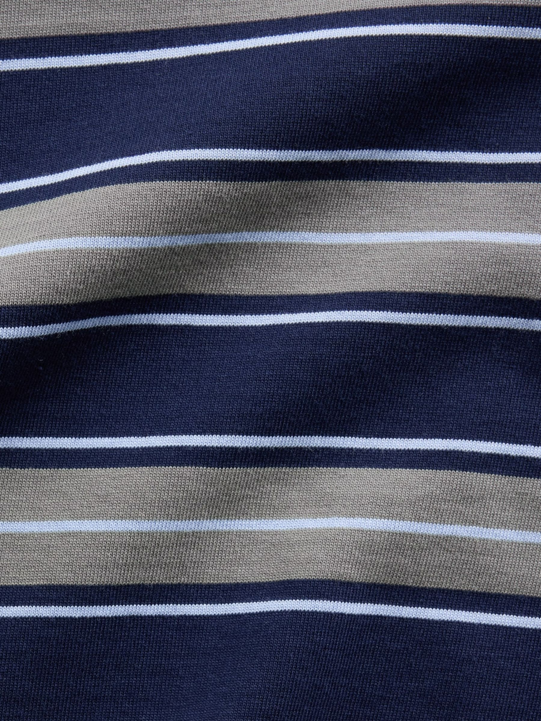 Navy & Green Stripe Knit Oversized Long Sleeve Crop T-Shirt - Image 4 of 4 Navy & Green Stripe Knit Oversized Long Sleeve Crop T-Shirt - Image 4 of 4