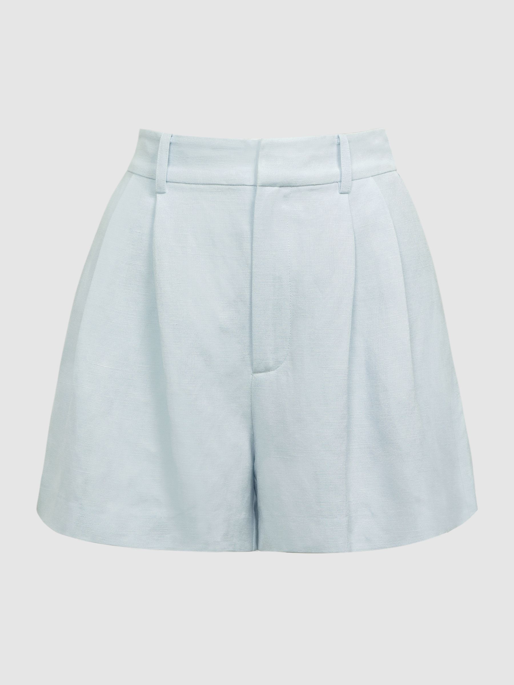 Paige Linen Blend High Rise Suit Shorts in Ice Flow - Image 2 of 5 Paige Linen Blend High Rise Suit Shorts in Ice Flow - Image 2 of 5