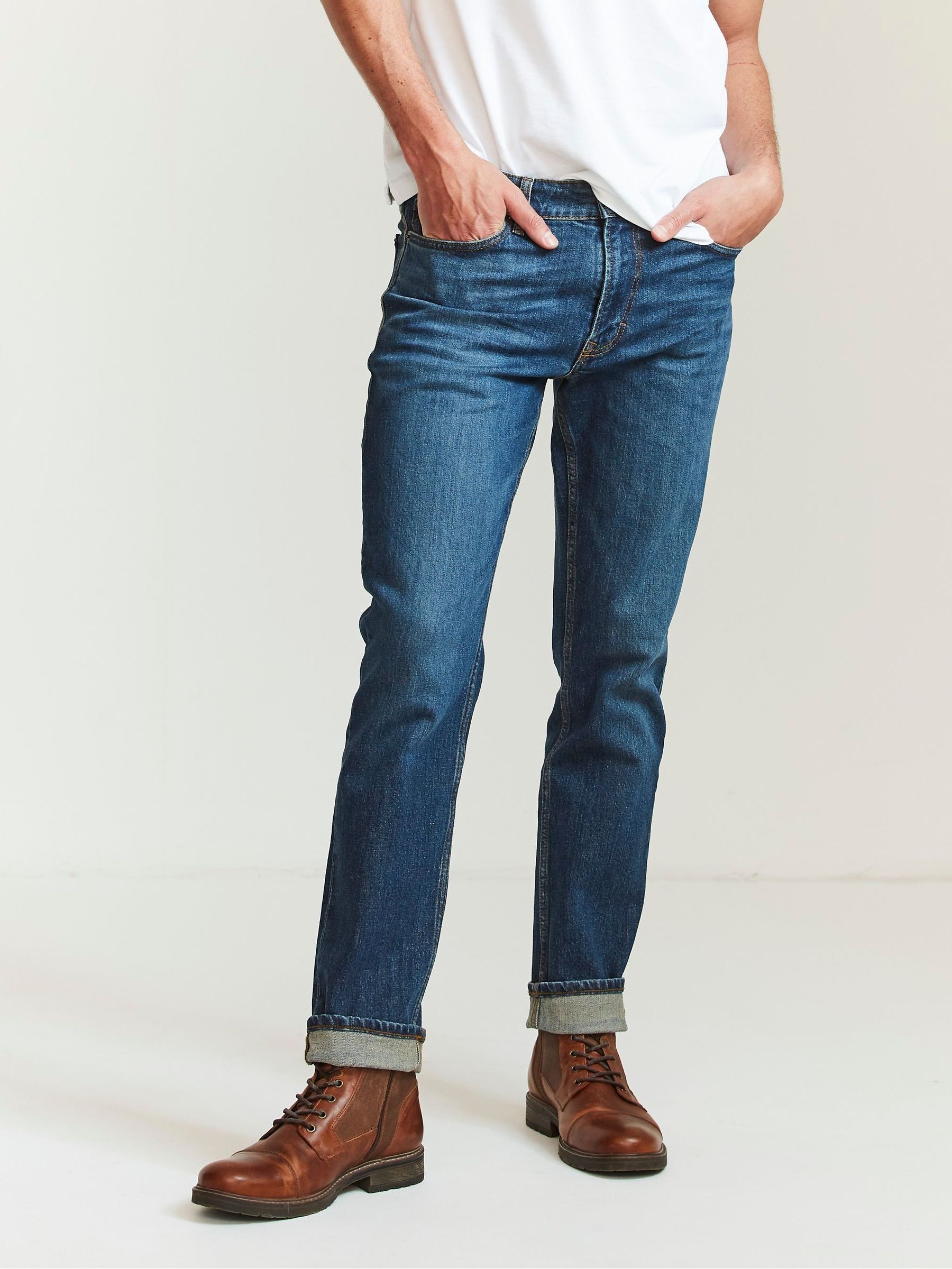 Blue Mid Wash Denim Slim Jeans - Image 1 of 4