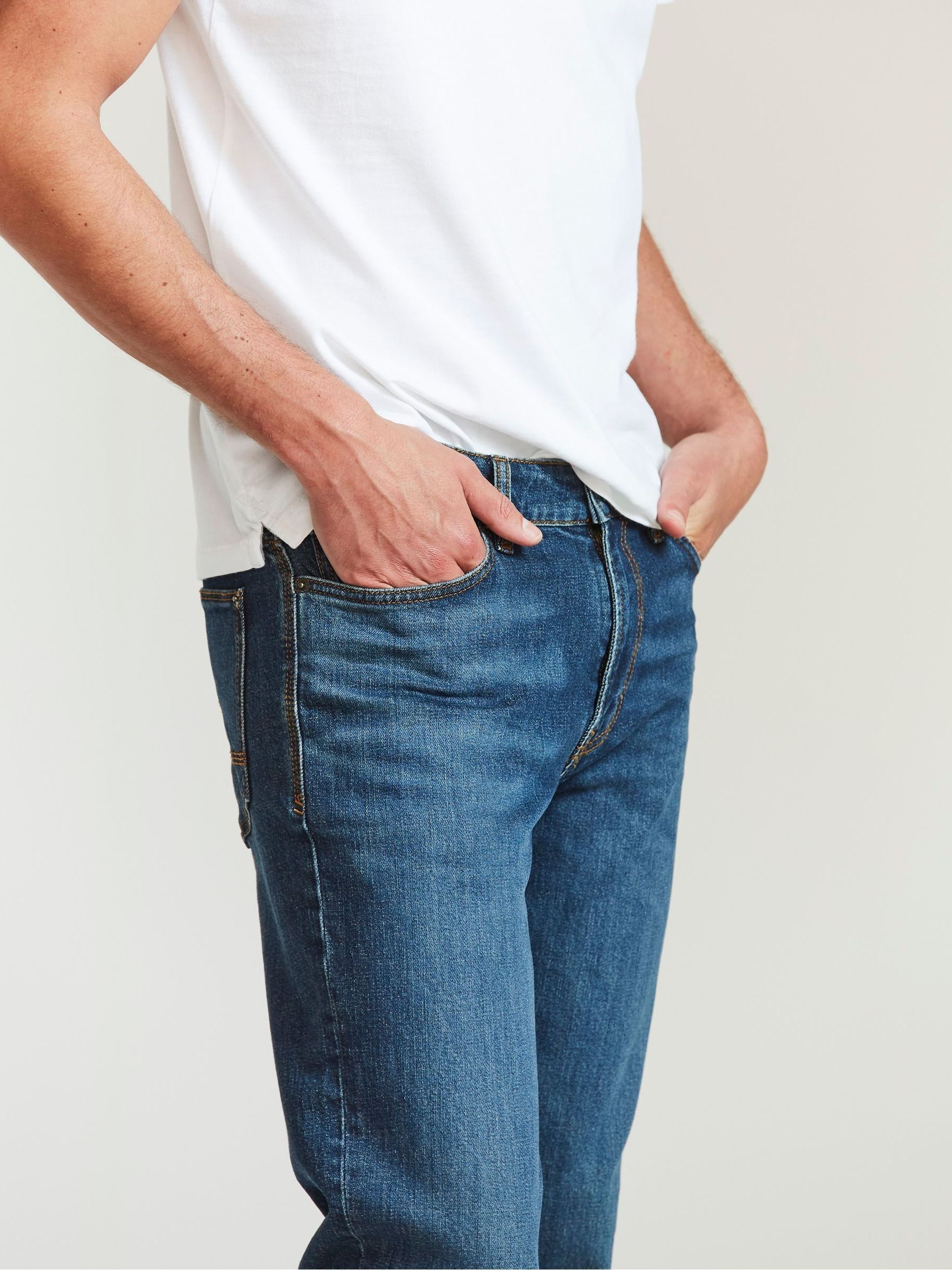 Blue Mid Wash Denim Slim Jeans - Image 3 of 4