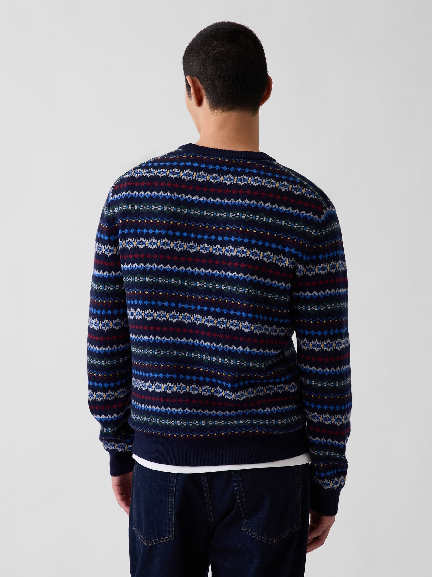 Blue Fair Isle CashSoft Crew Jumper - Image 2 of 4