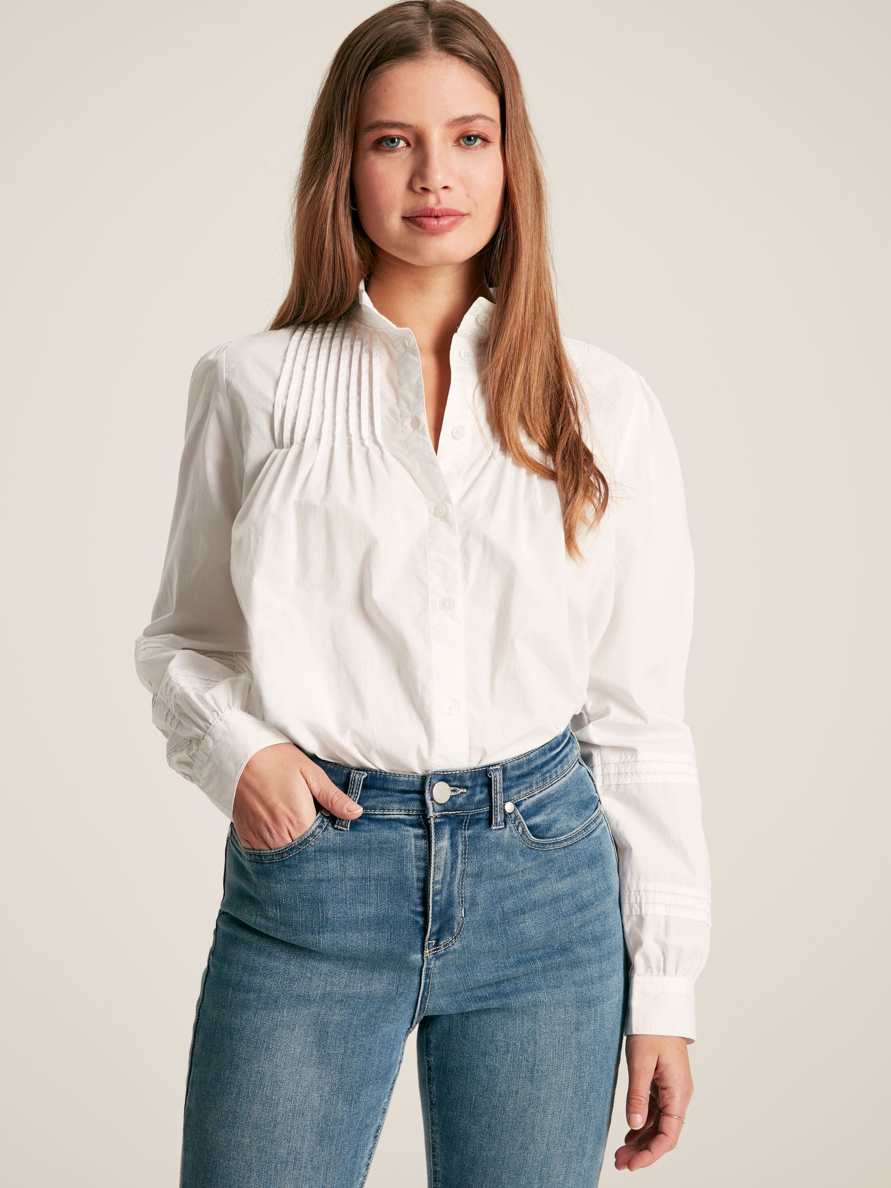 Arabella Chalk White Pleated Blouse - Image 1 of 8