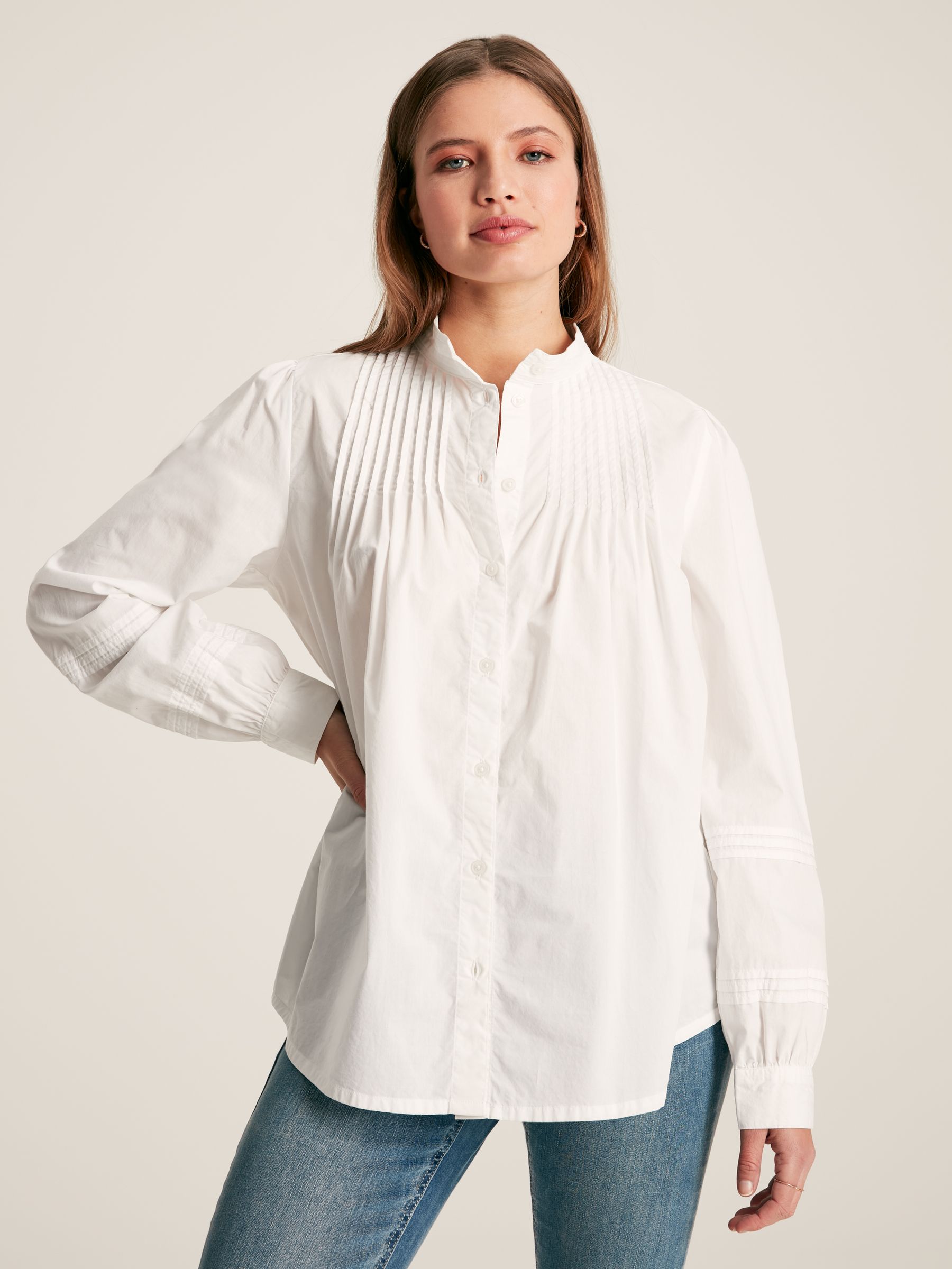 Arabella Chalk White Pleated Blouse - Image 3 of 8