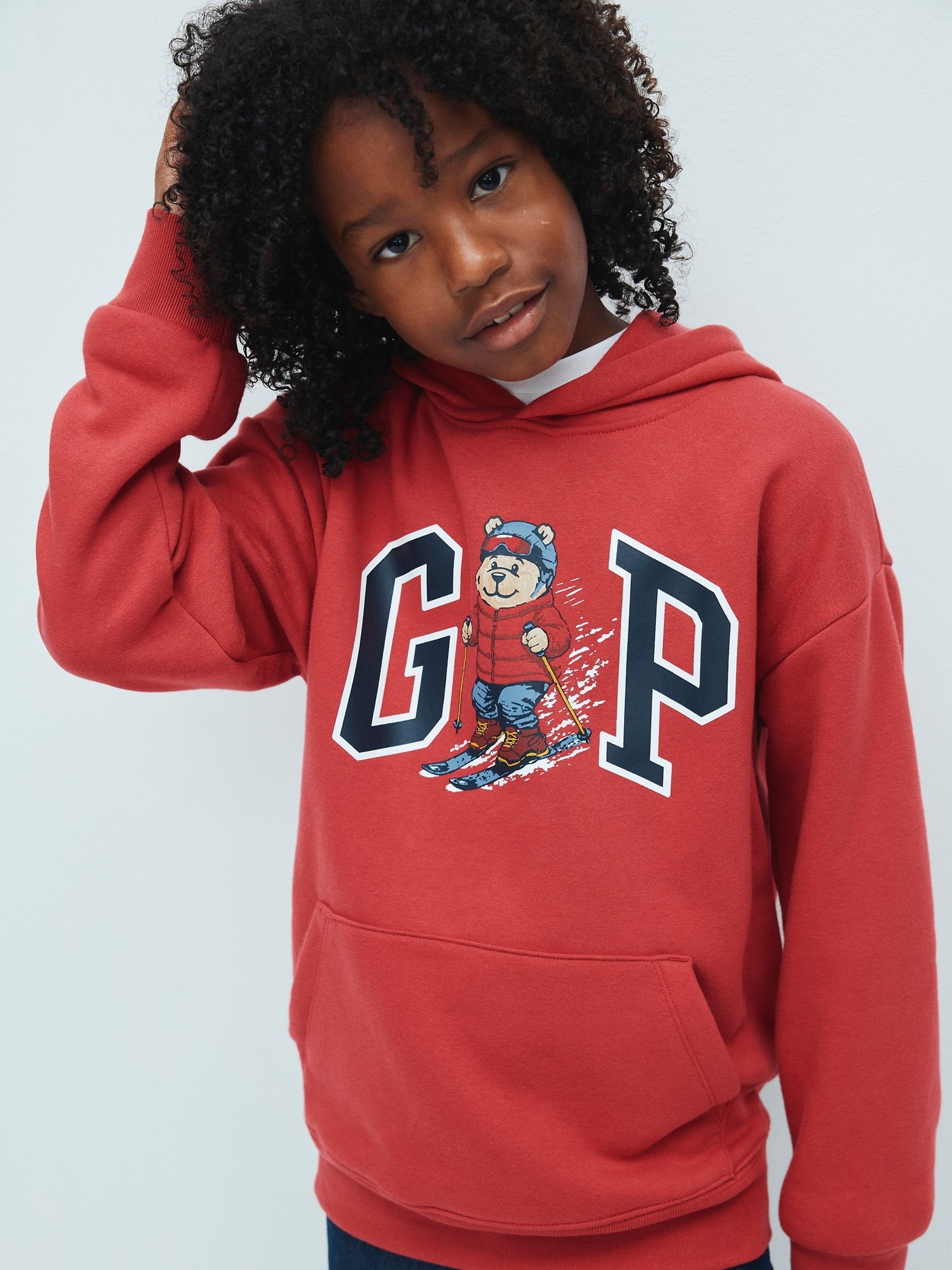Red Skiing Brannan Bear Relaxed Logo Hoodie - Image 1 of 4