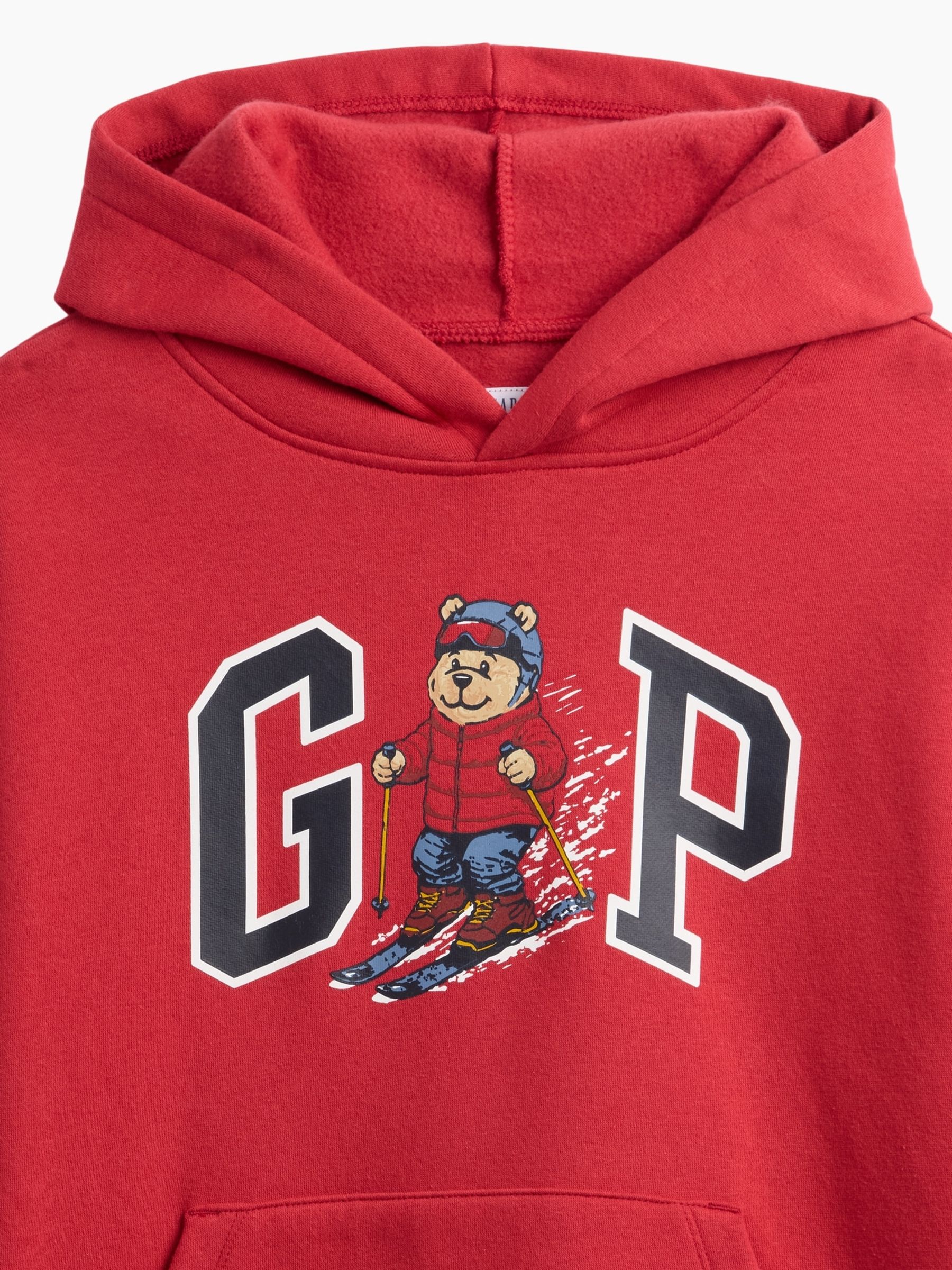 Red Skiing Brannan Bear Relaxed Logo Hoodie - Image 4 of 4