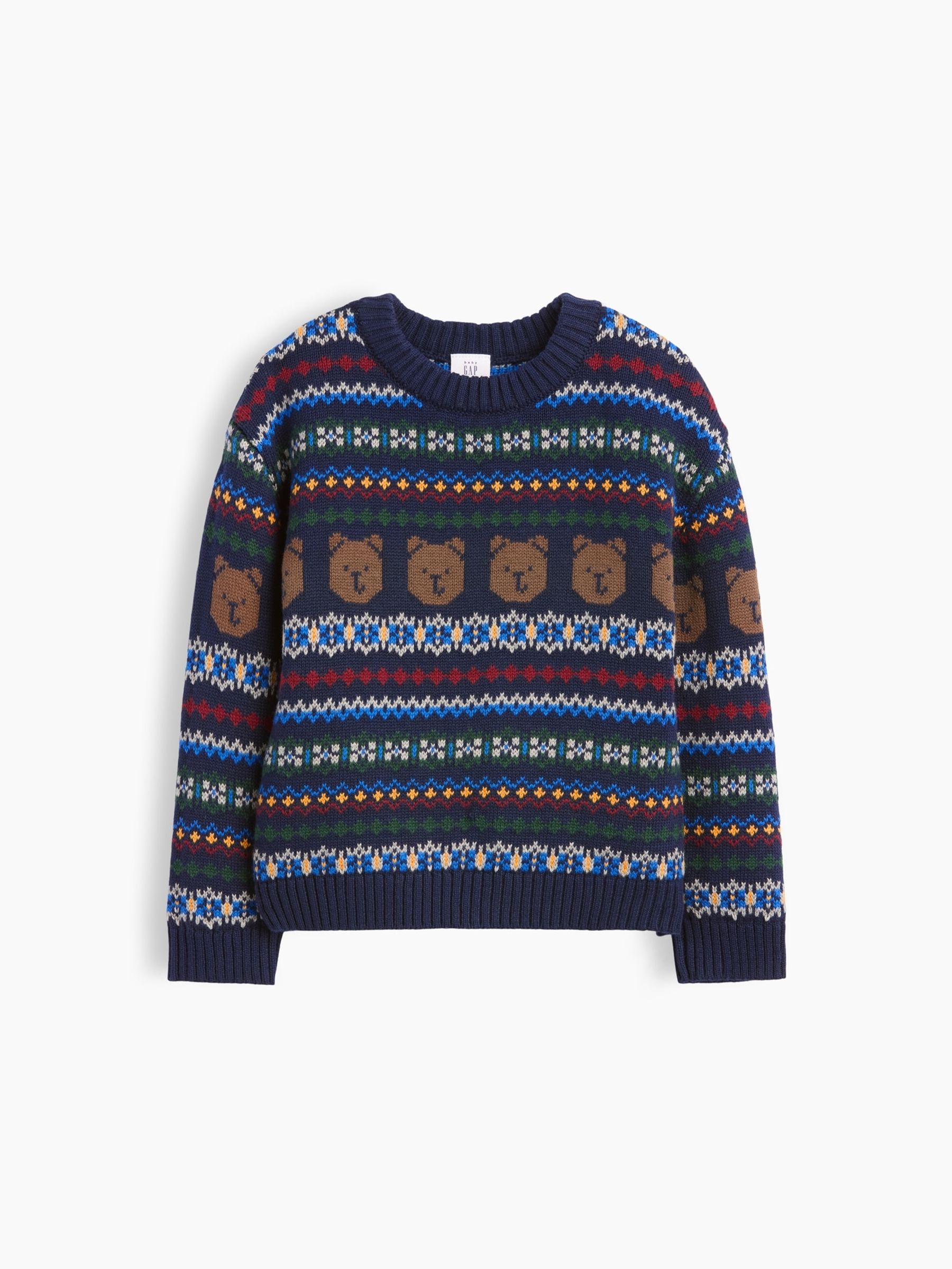 Navy Bear Fair Isle Jumper - Image 2 of 4 Navy Bear Fair Isle Jumper - Image 2 of 4