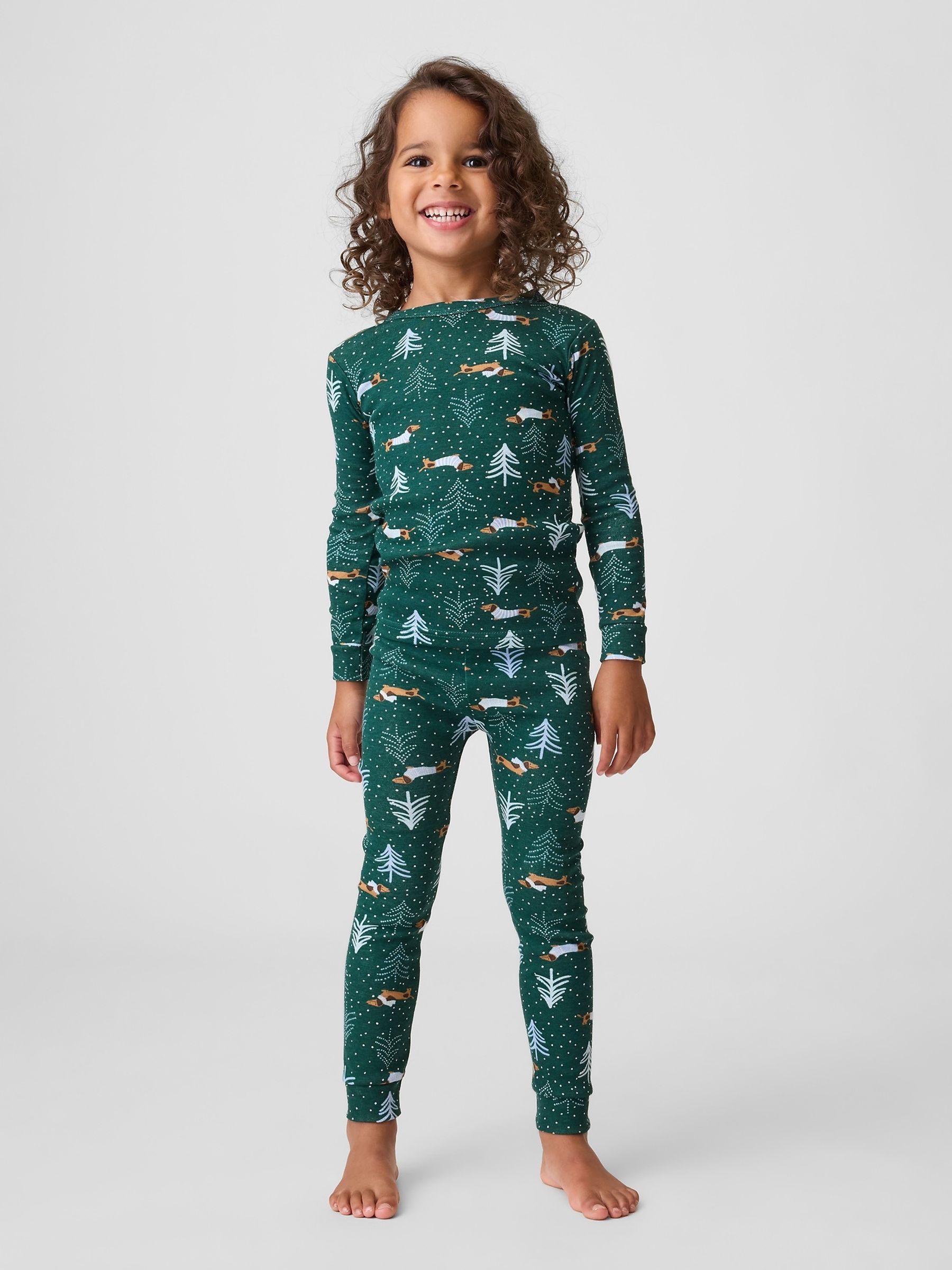 Green Christmas Dog Print Pyjamas Set - Image 2 of 4