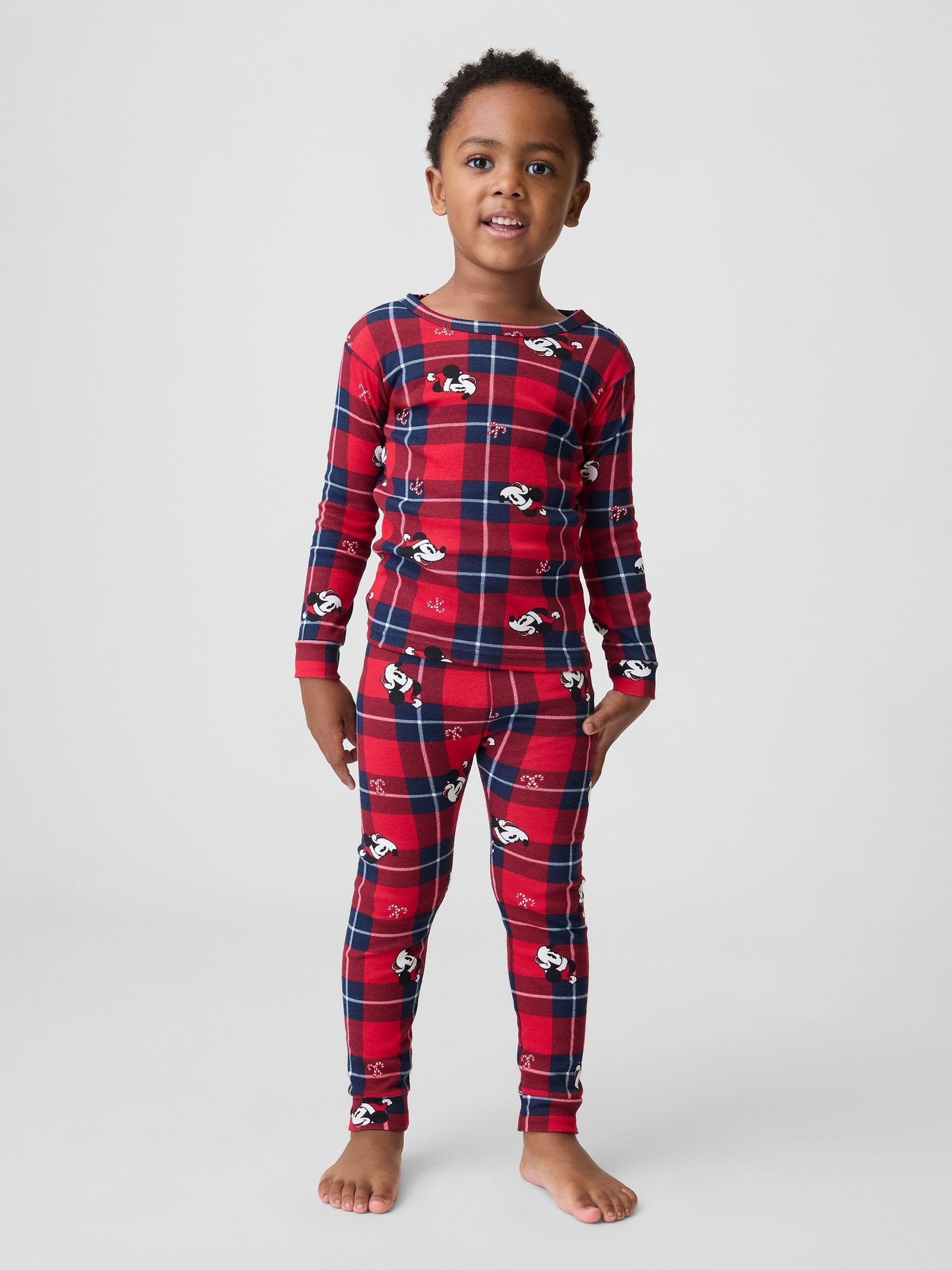 Red & Navy Check Disney Mickey Mouse Print Pyjamas Set - Image 1 of 5 Red & Navy Check Disney Mickey Mouse Print Pyjamas Set - Image 1 of 5