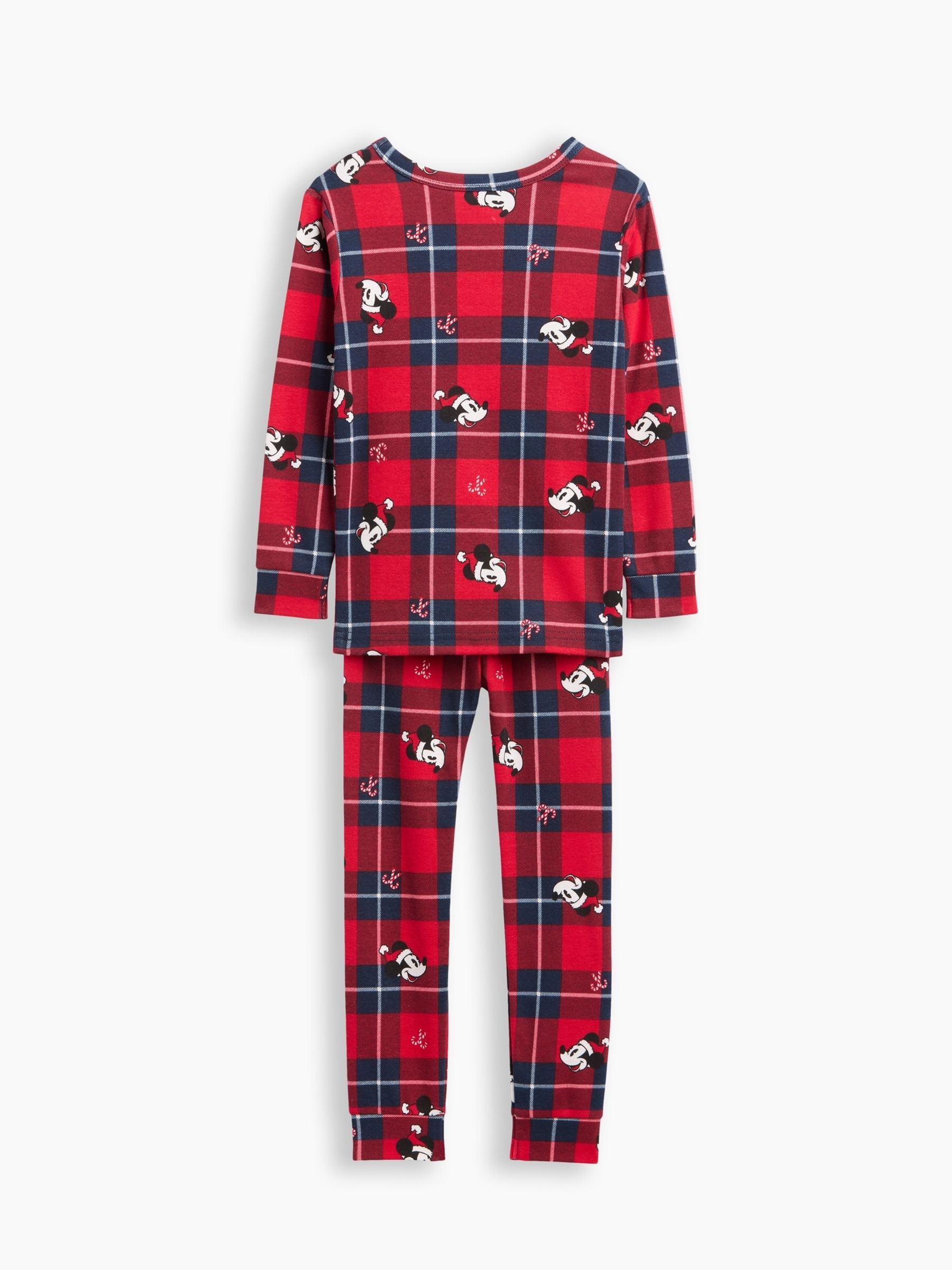 Red & Navy Check Disney Mickey Mouse Print Pyjamas Set - Image 4 of 5