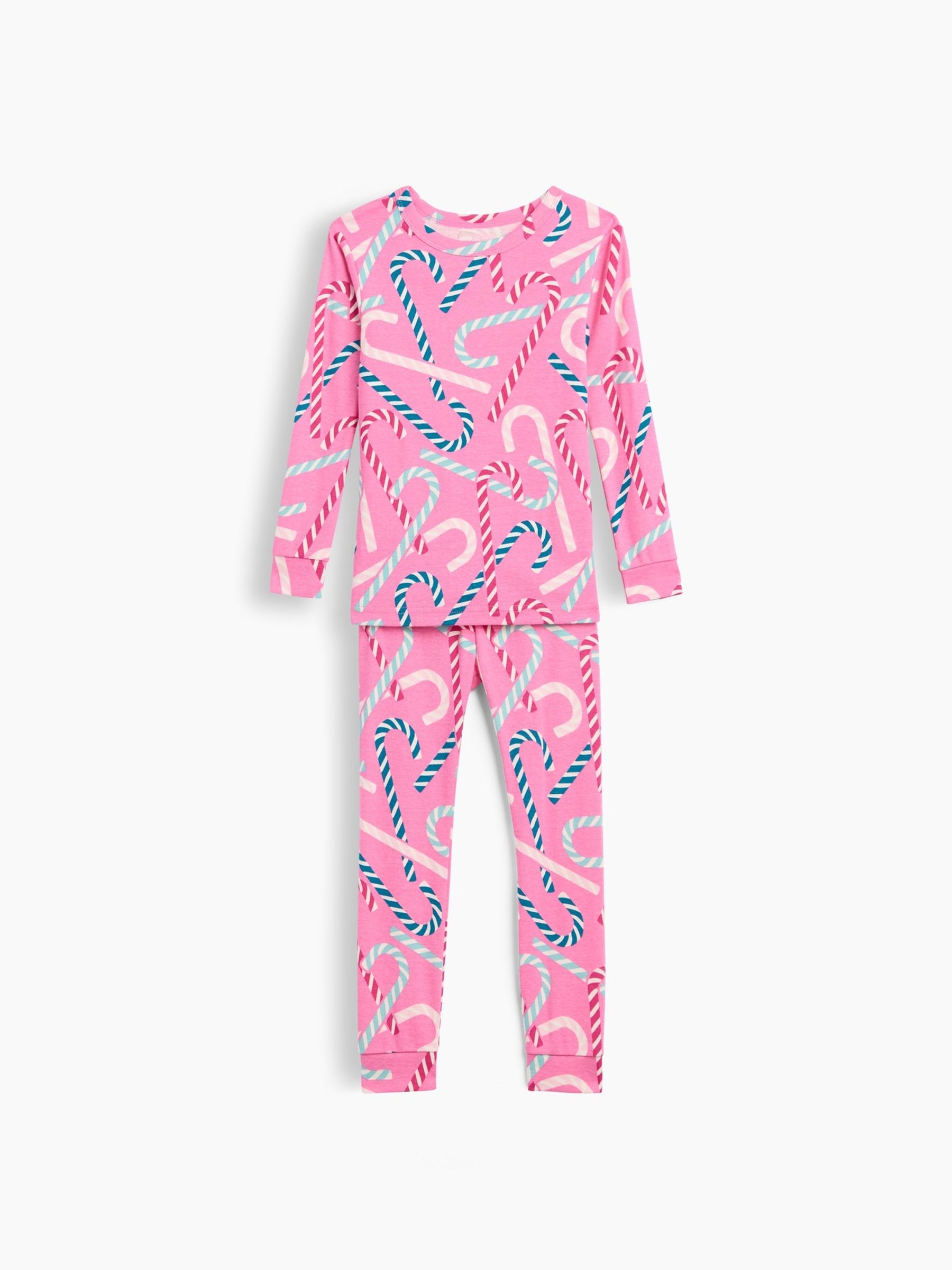 Pink Candy Cane Christmas Pyjamas Set - Image 1 of 3