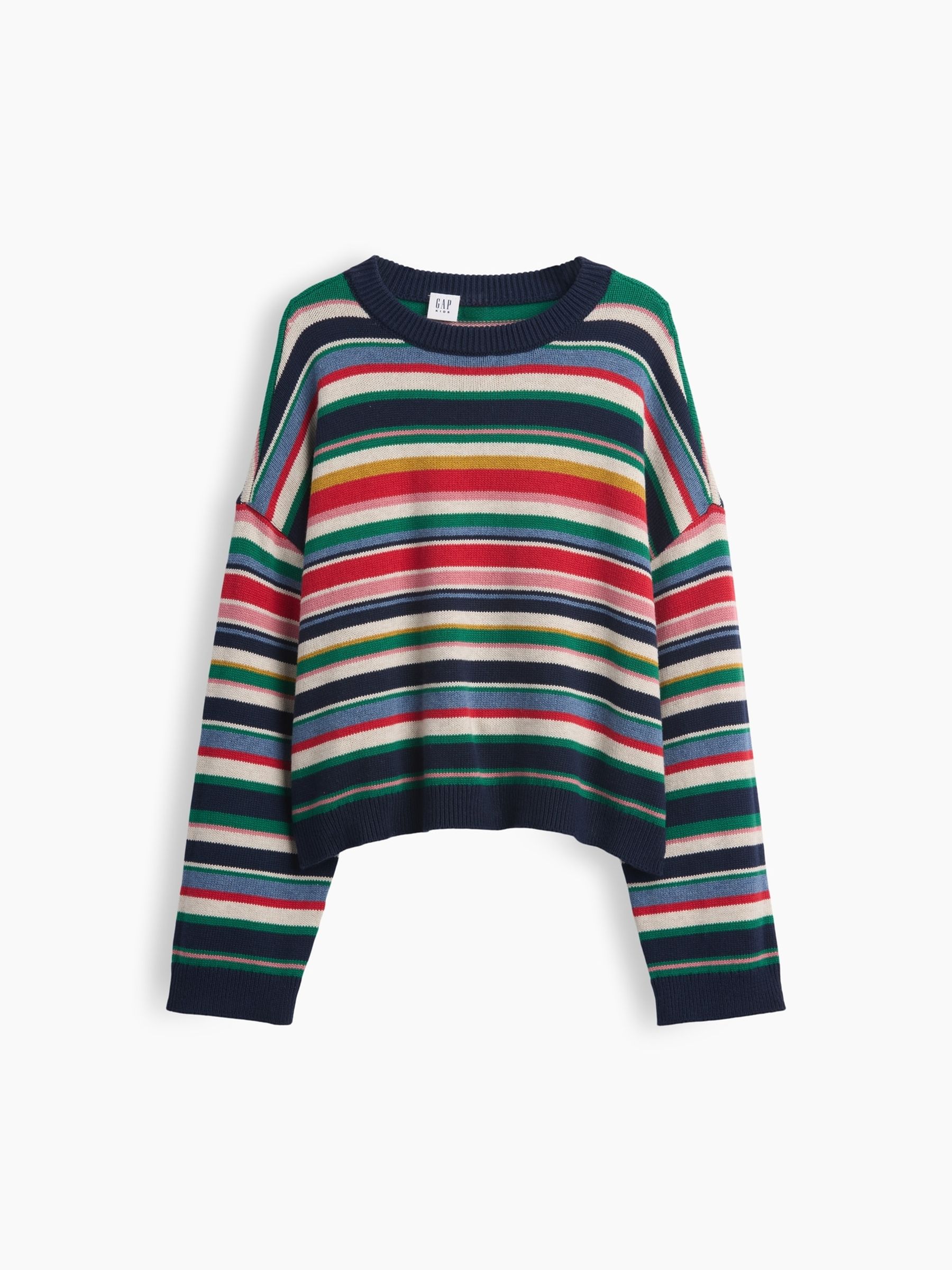 Multi Stripe Oversized Crew Neck Jumper - Image 4 of 5