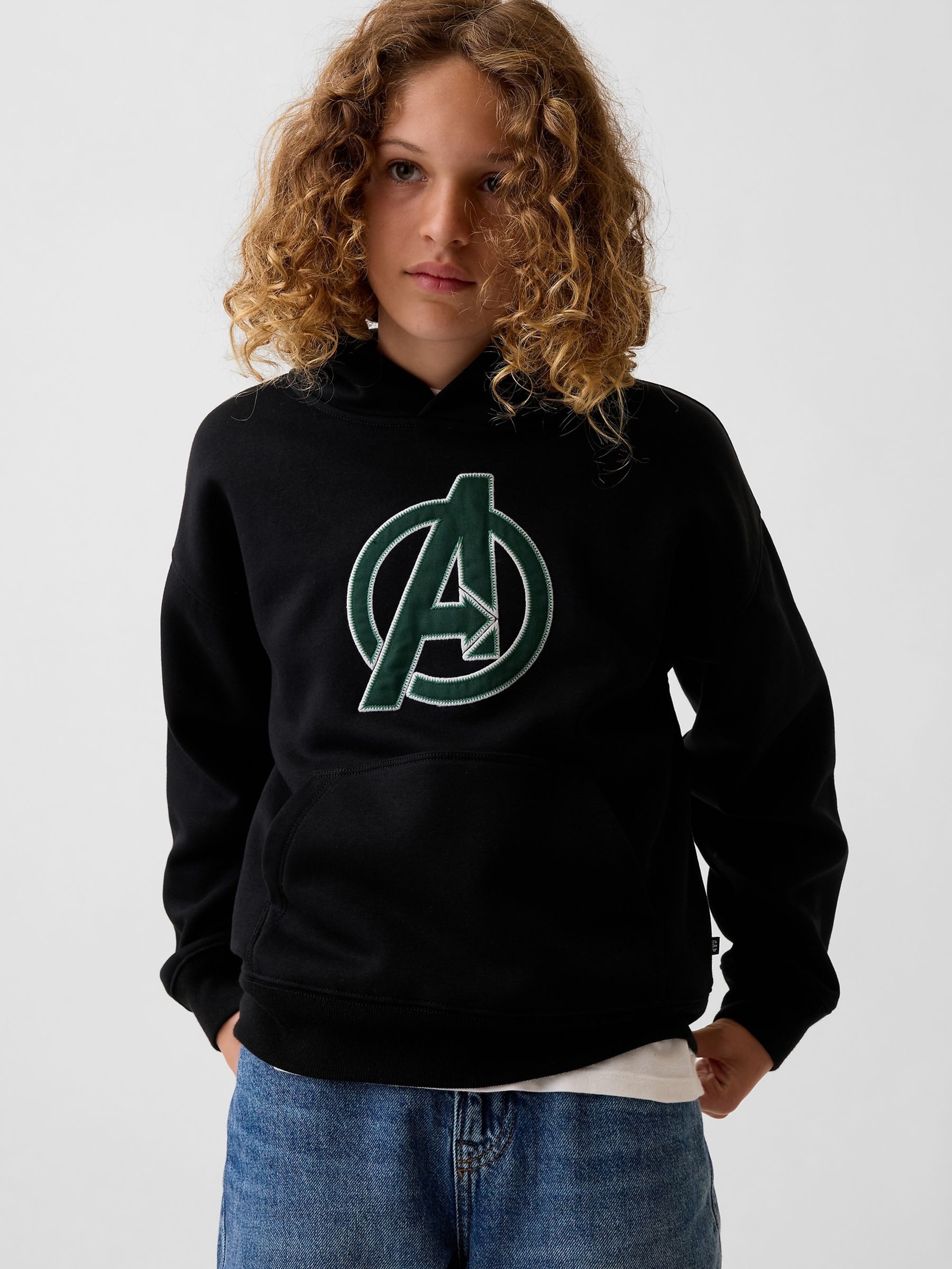 Black Avengers Marvel Vintage Soft Logo Hoodie - Image 1 of 1