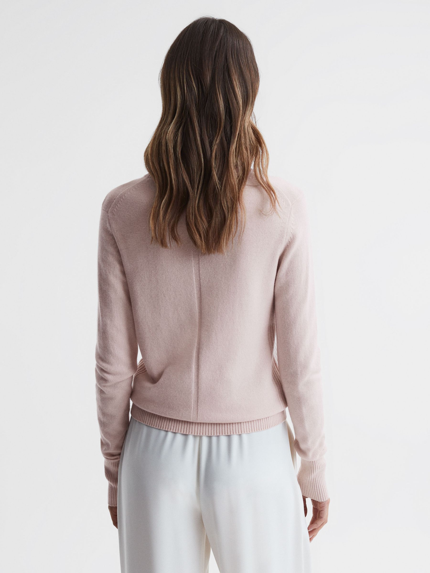 Wool Blend Crew Neck Jumper in Light Pink - Image 5 of 5