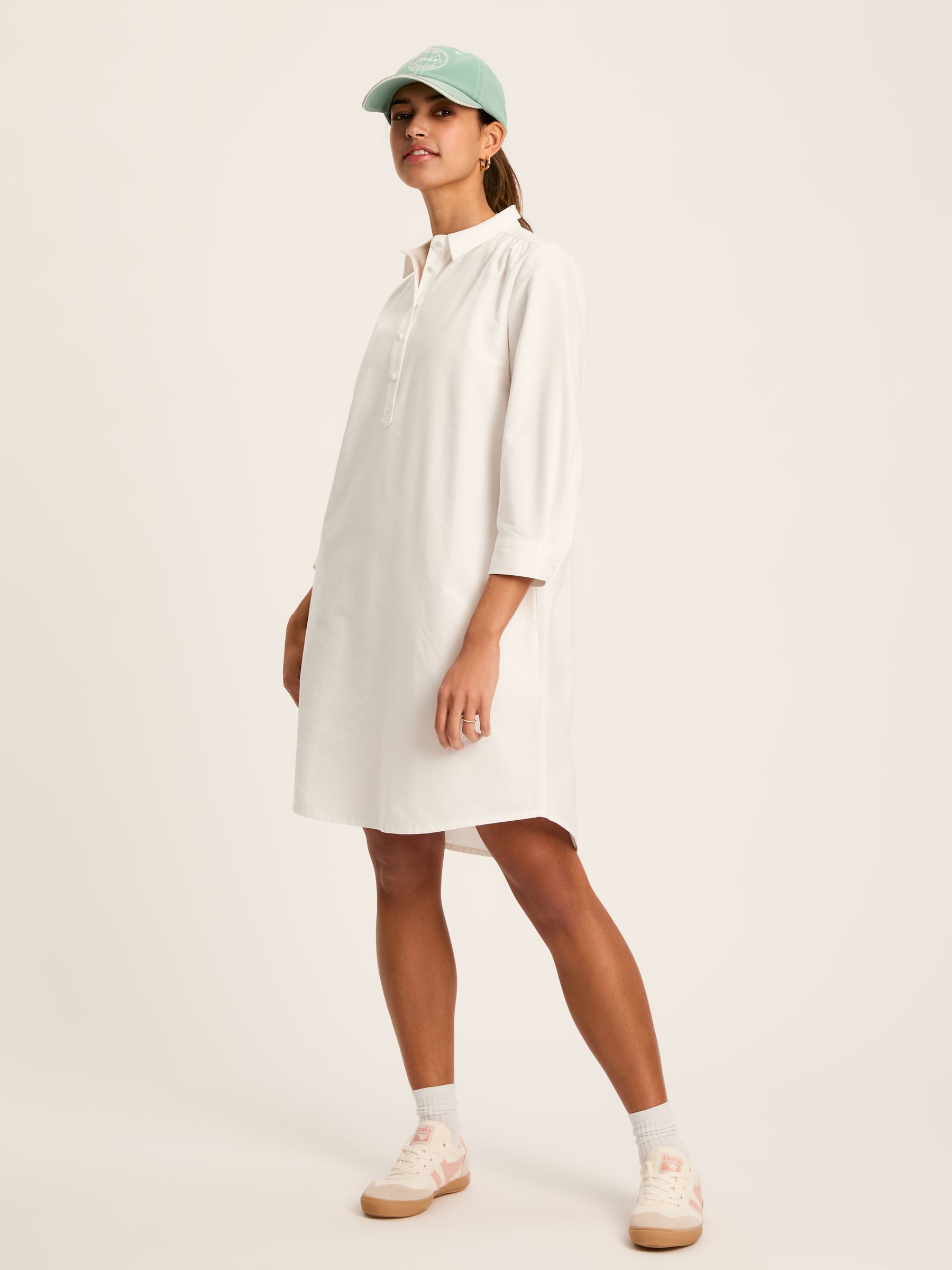Marlowe White Dress with Shirt/ Nehru Collar - Image 1 of 7