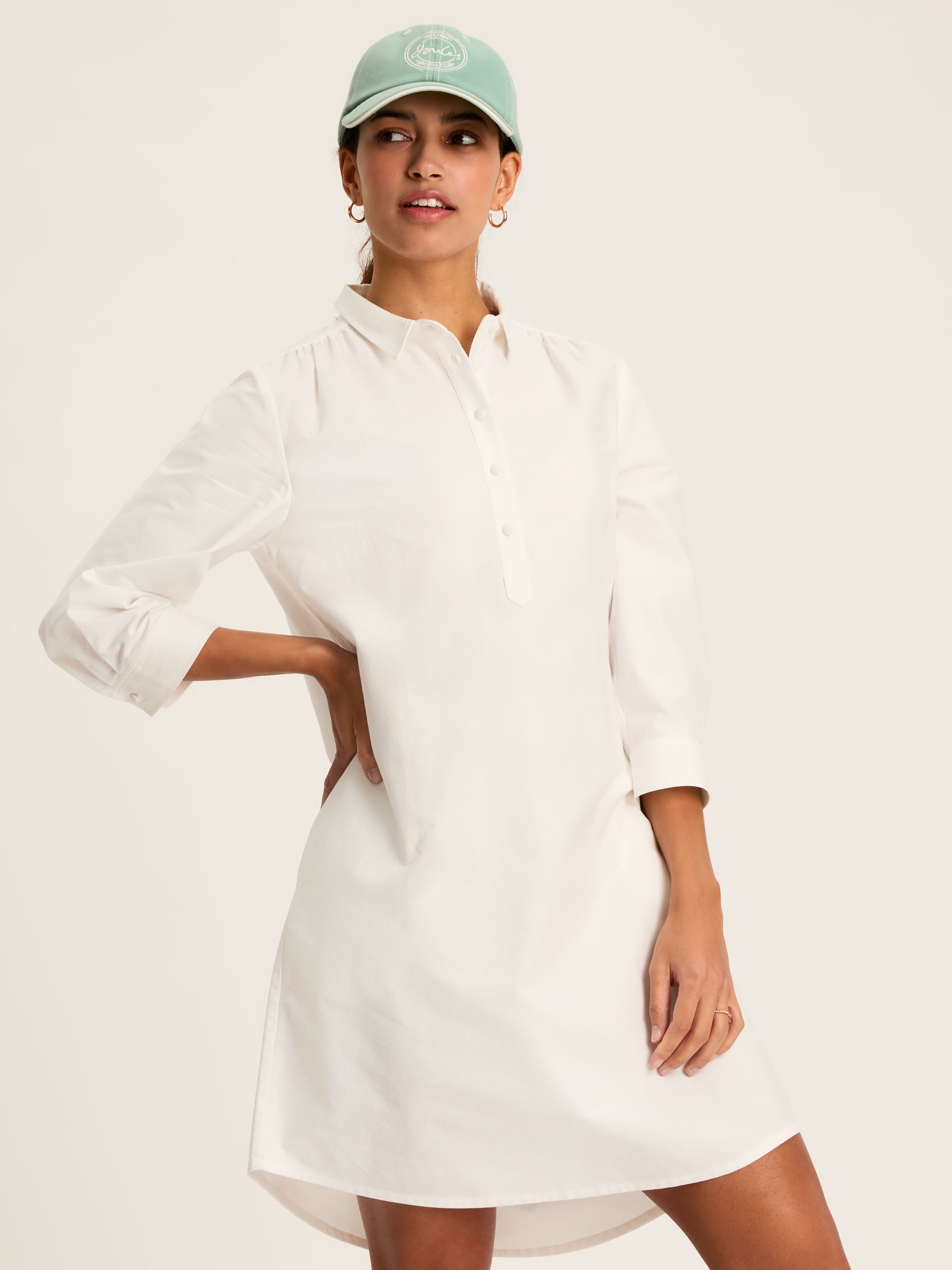Marlowe White Dress with Shirt/ Nehru Collar - Image 3 of 7