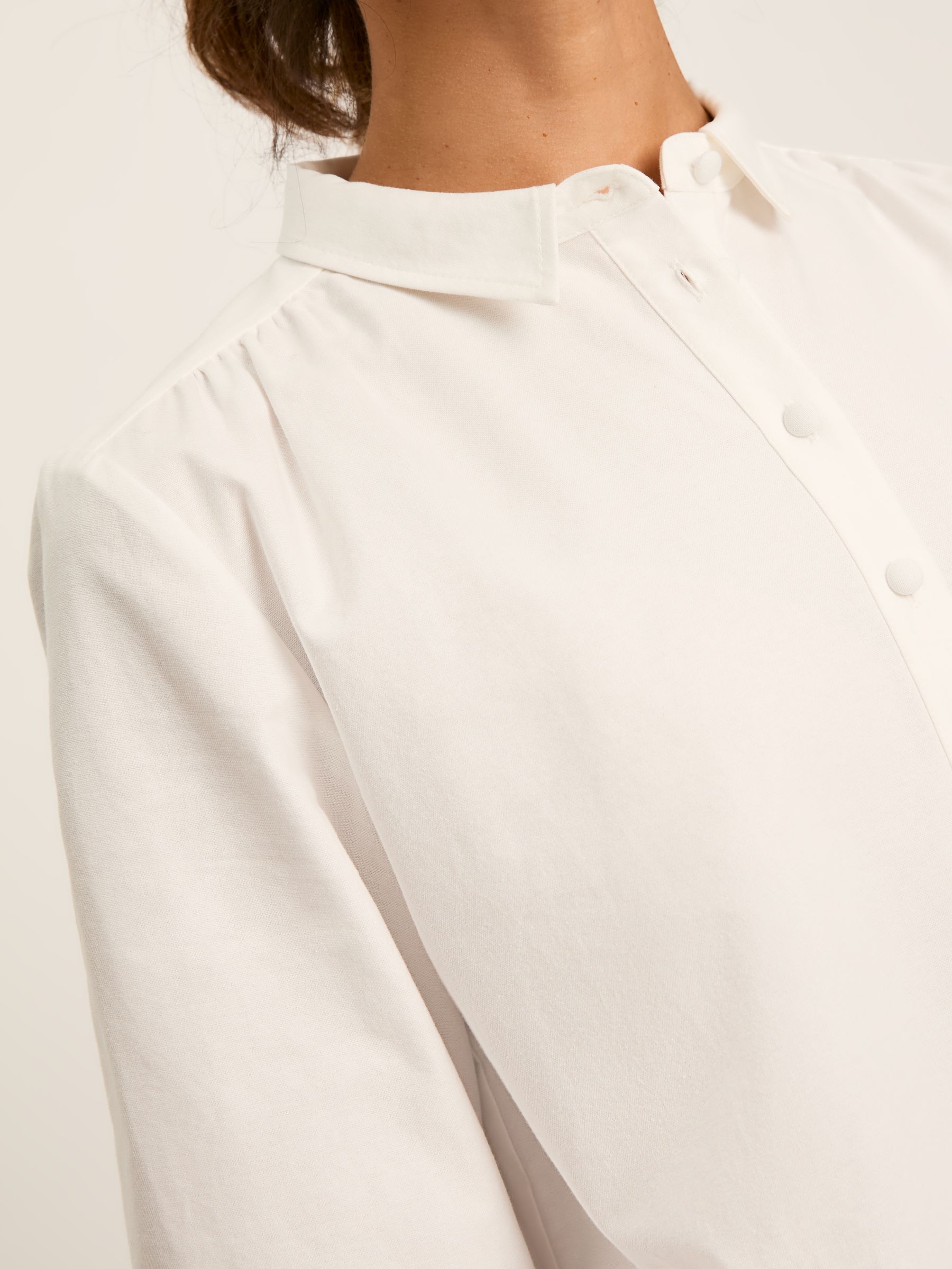 Marlowe White Dress with Shirt/ Nehru Collar - Image 5 of 7