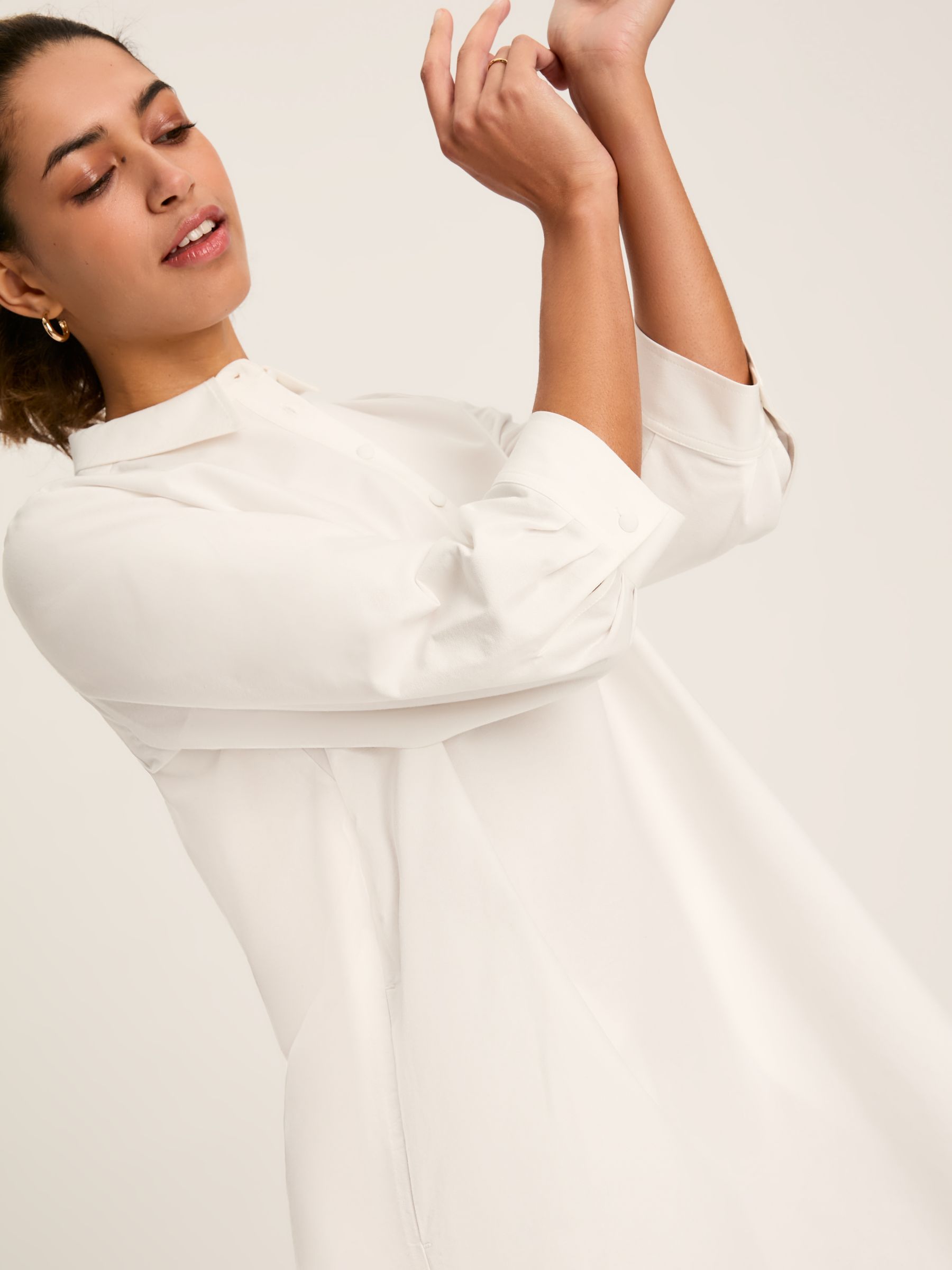 Marlowe White Dress with Shirt/ Nehru Collar - Image 6 of 7