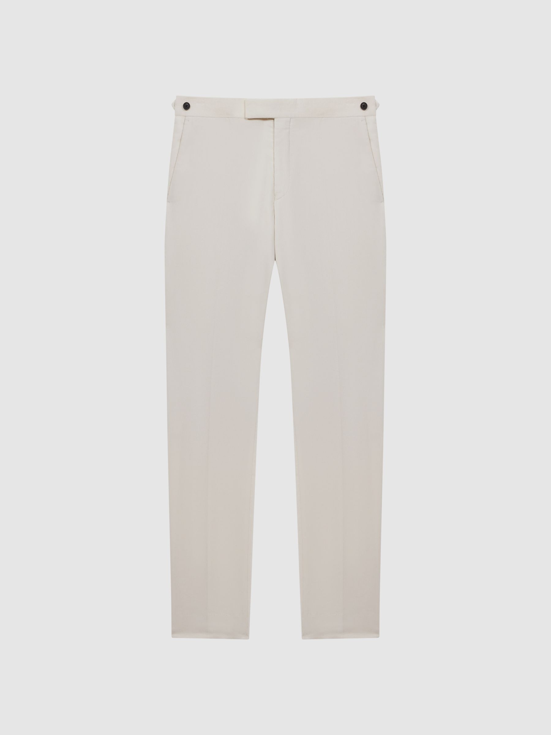 Slim Fit Corduroy Trousers in Ecru - Image 2 of 4