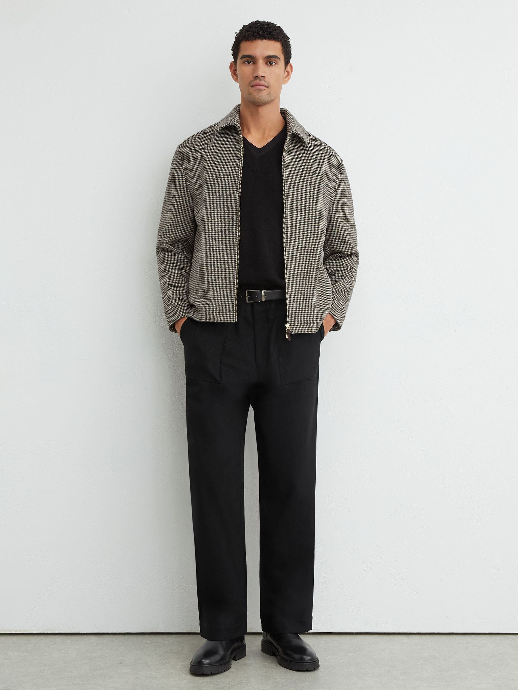 Wool-Blend Relaxed-Fit Trousers in Black - Image 1 of 6 Wool-Blend Relaxed-Fit Trousers in Black - Image 1 of 6