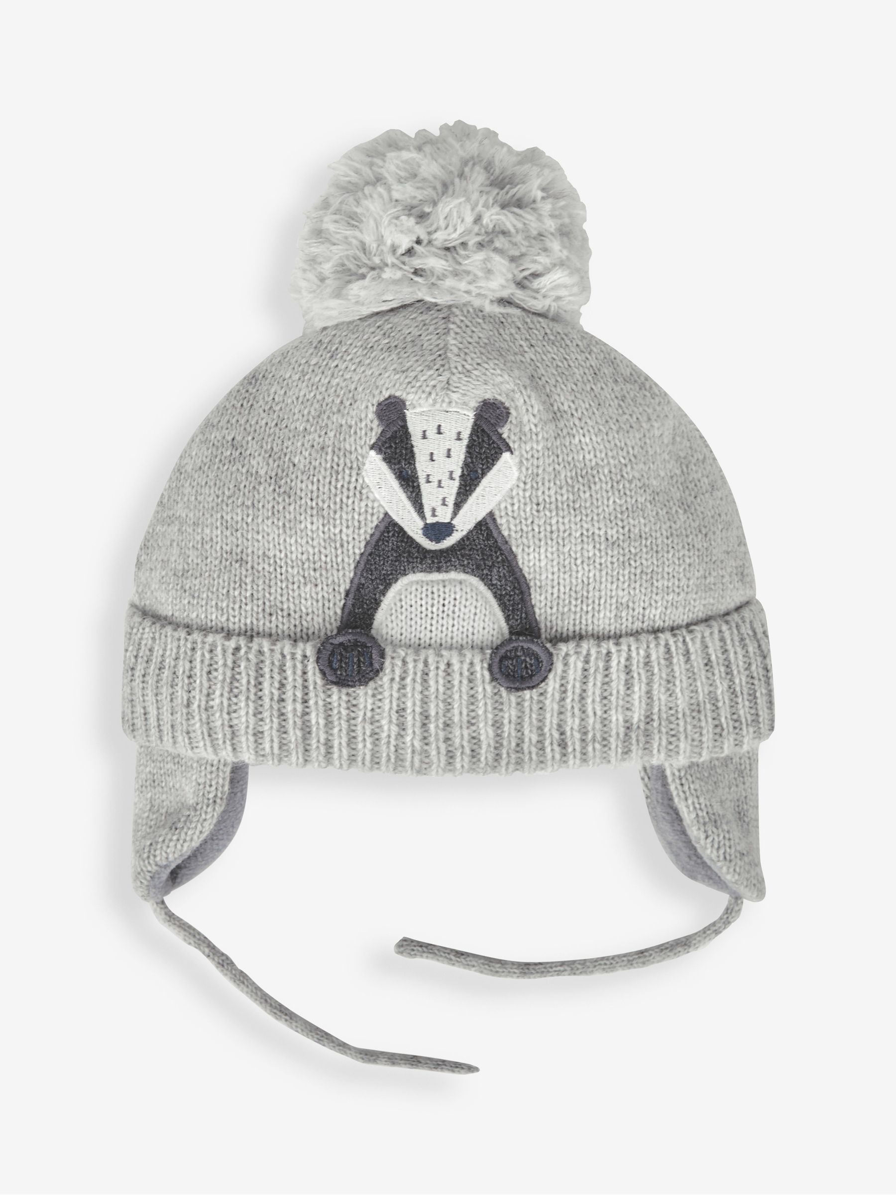 Grey Appliqué Bobble Hat - Image 1 of 2