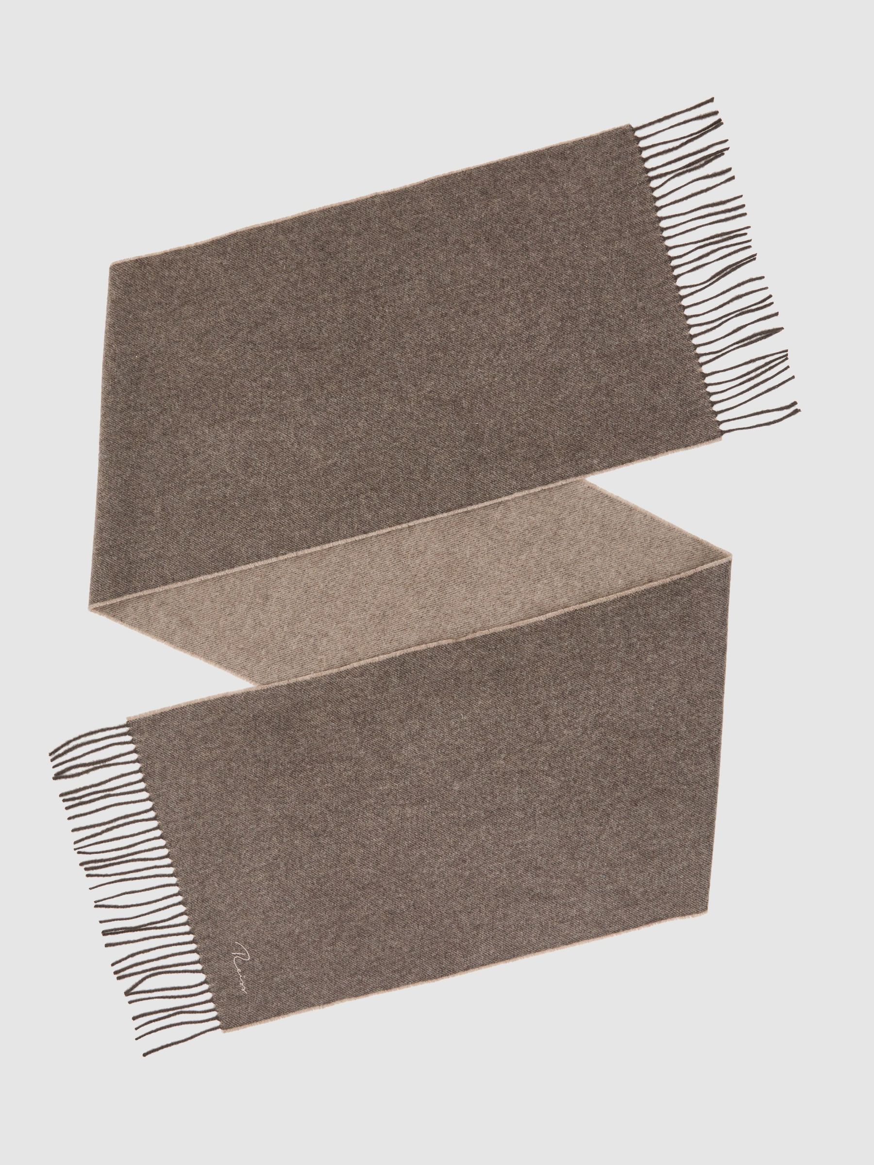 Wool and Cashmere Scarf in Taupe Brown - Billede 1 af 3