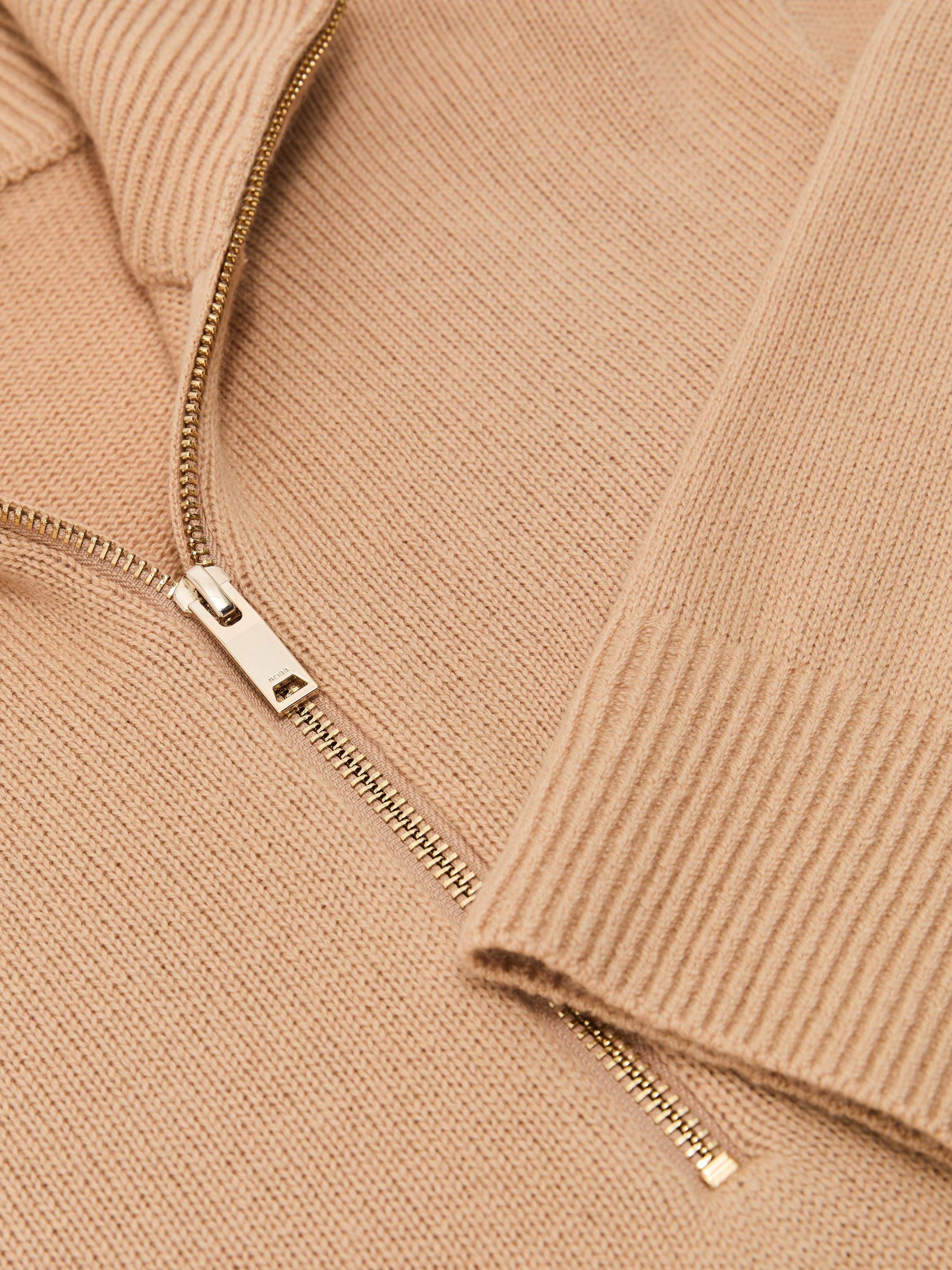 Wool-Cashmere Half-Zip Jumper in Camel - Image 7 of 7