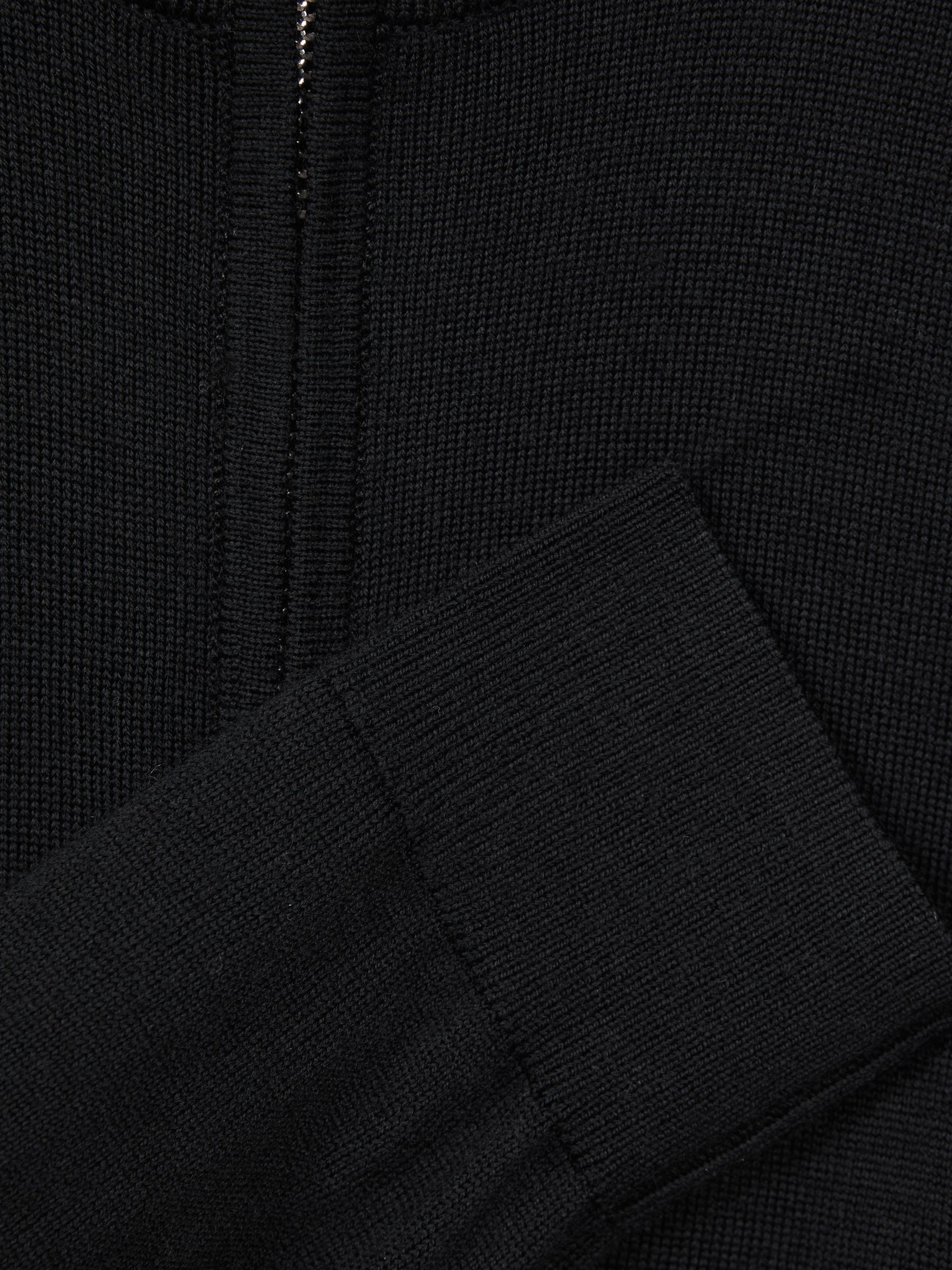 Senior Merino Wool Zip-Neck Jumper in Black - Image 7 of 7
