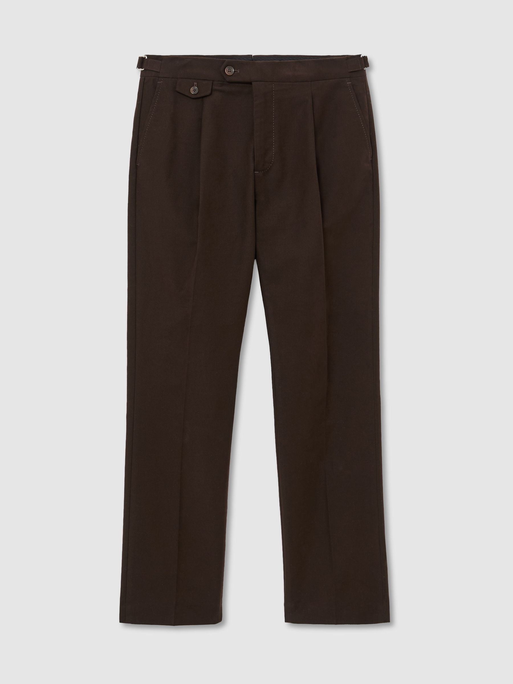 Cotton-Blend Moleskin Tapered Trousers in Chocolate Brown - Image 2 of 6 Cotton-Blend Moleskin Tapered Trousers in Chocolate Brown - Image 2 of 6