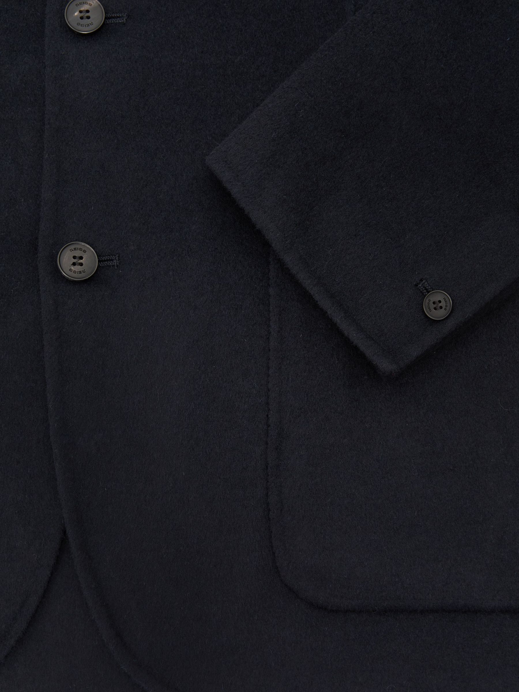 Wool-Blend Blind-Seam Stand-Collar Jacket in Navy - Image 8 of 8