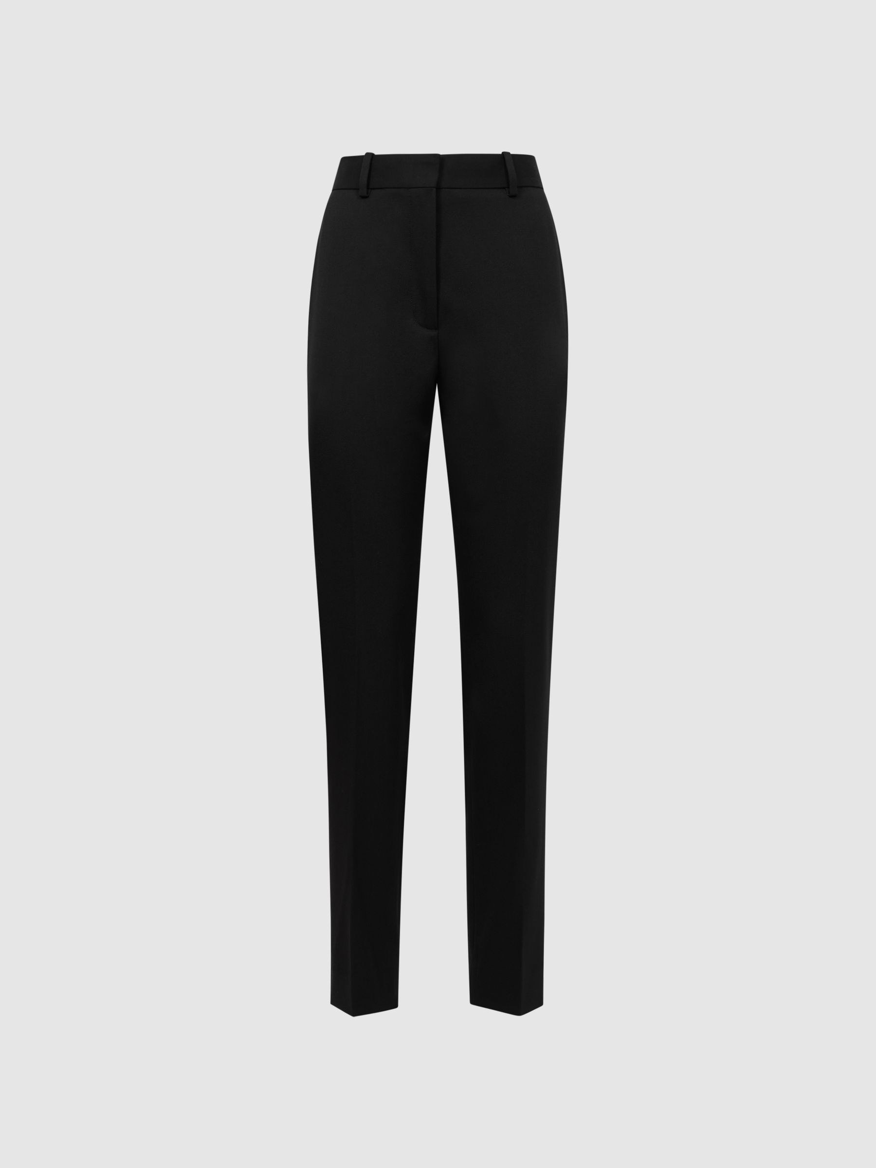 Slim Fit Satin Stripe Suit Trousers in Black - Image 2 of 5