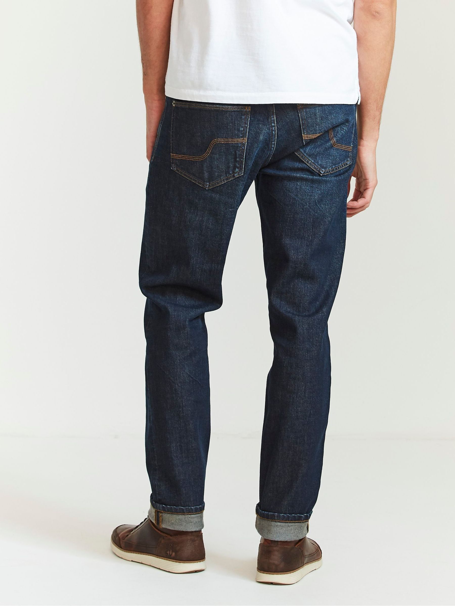 Dark Blue Vintage Wash Denim Slim Jeans - Image 2 of 5