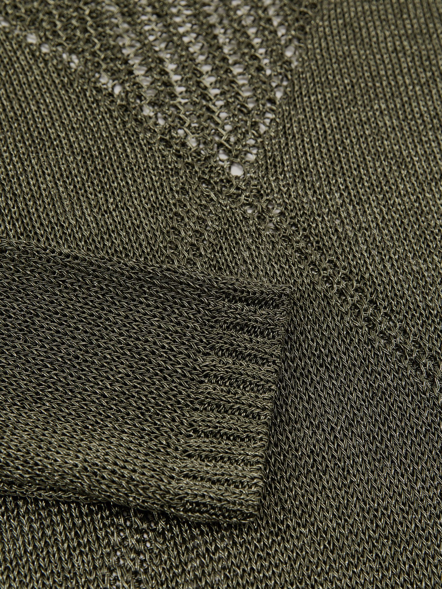 Metallic Argyle Open-Knit Long-Sleeve Jumper in Green - Image 7 of 7