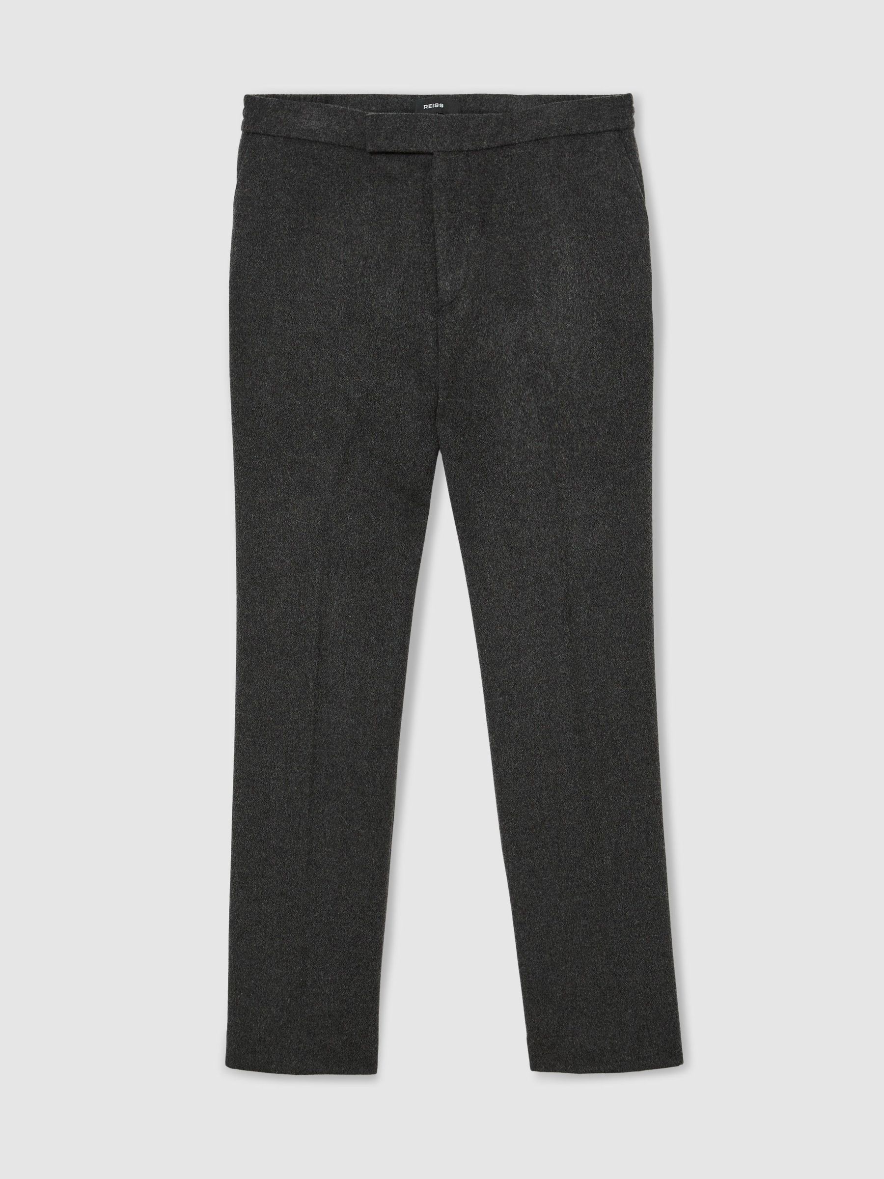 Wool-Blend Flannel Tailored-Fit Suit Trousers in Charcoal Grey - Image 2 of 6